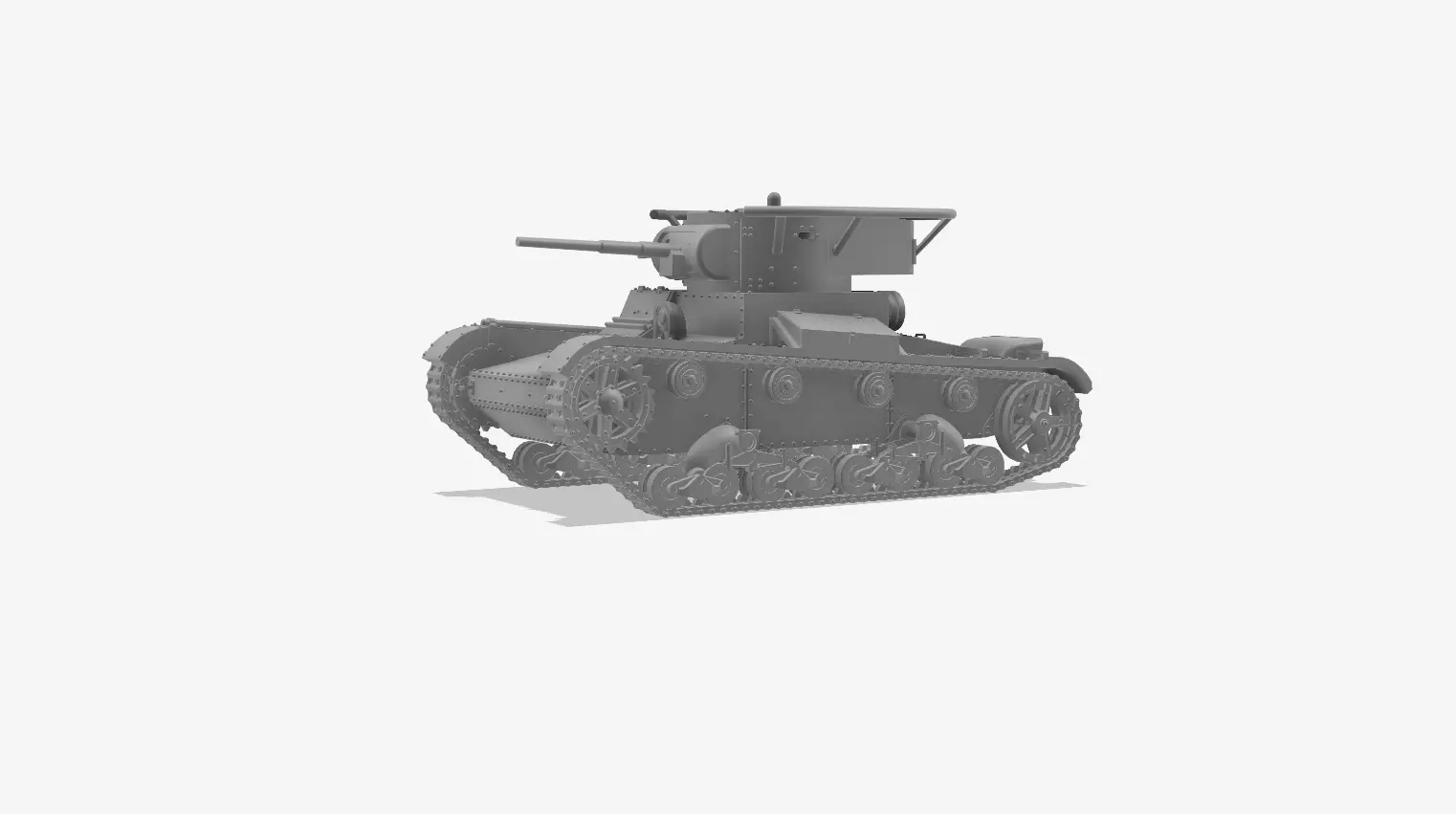 T-26 Mod 1933 - Light tank - 1-100 scale 3D print model_0