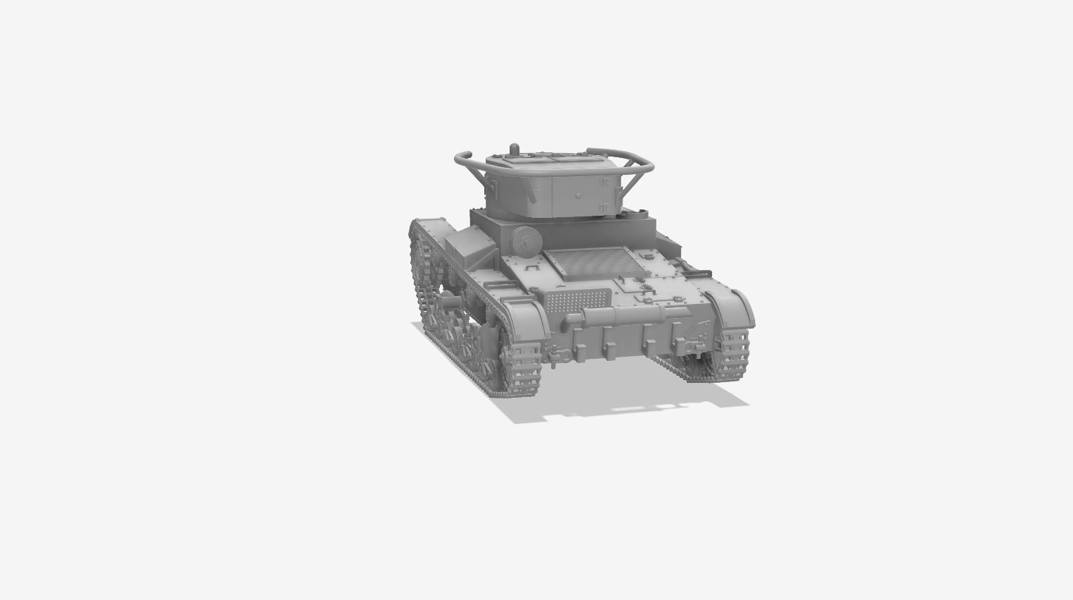 T-26 Mod 1933 - Light tank - 1-100 scale 3D print model_4