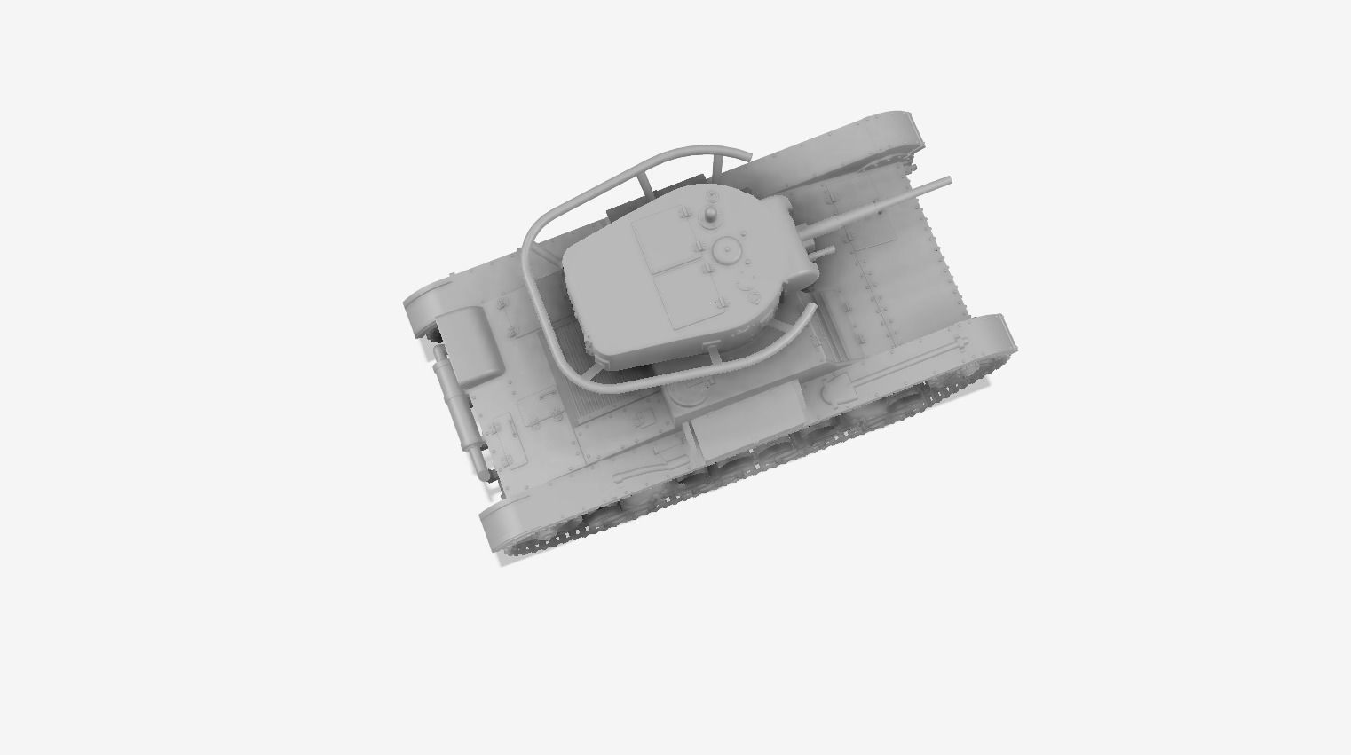 T-26 Mod 1933 - Light tank - 1-100 scale 3D print model_2