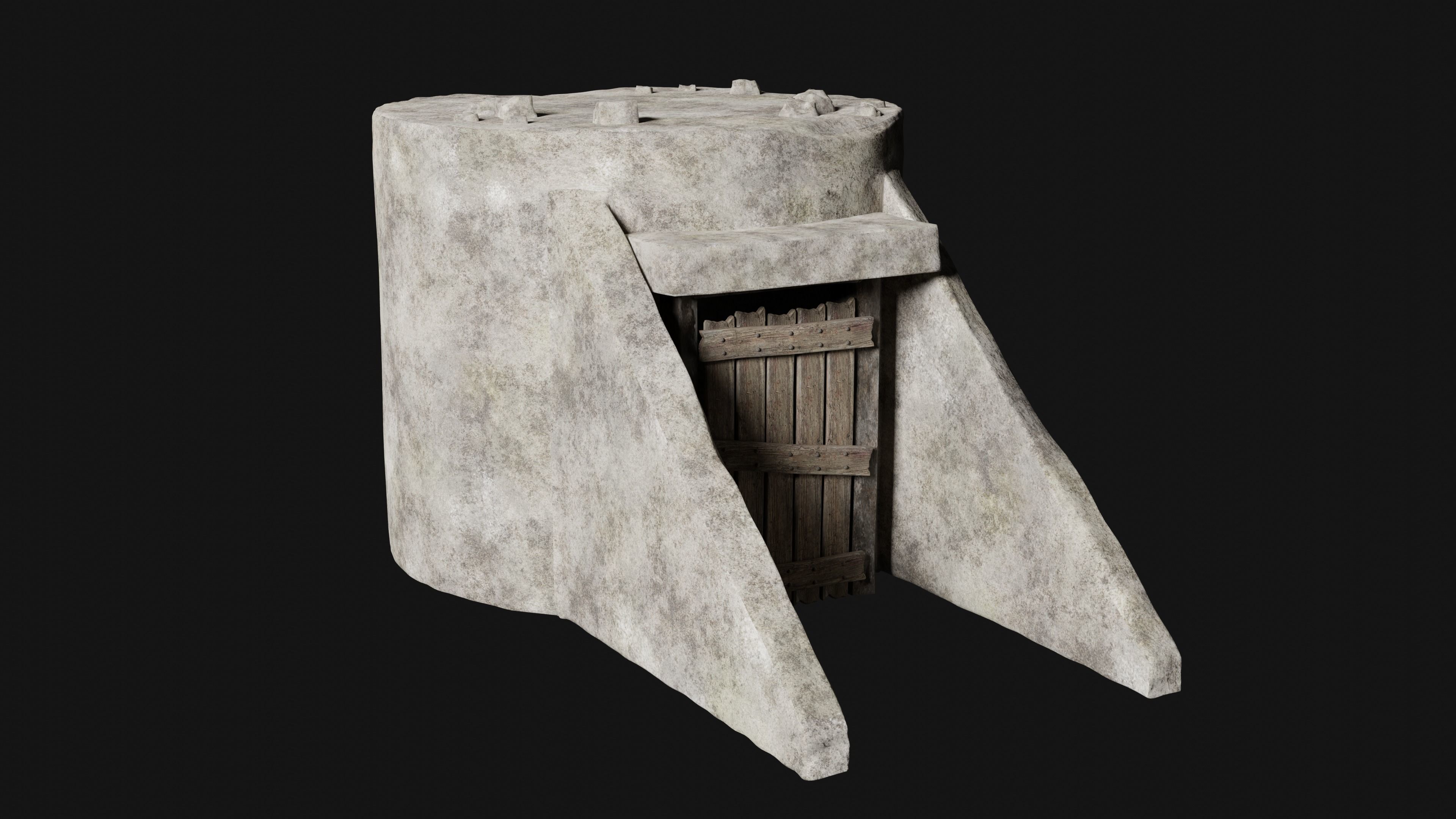 BUNKER SHELTER POSTAPO HIDE HOUSE SURVIVAL IMPROVISED COLLECTION Low-poly 3D model_2
