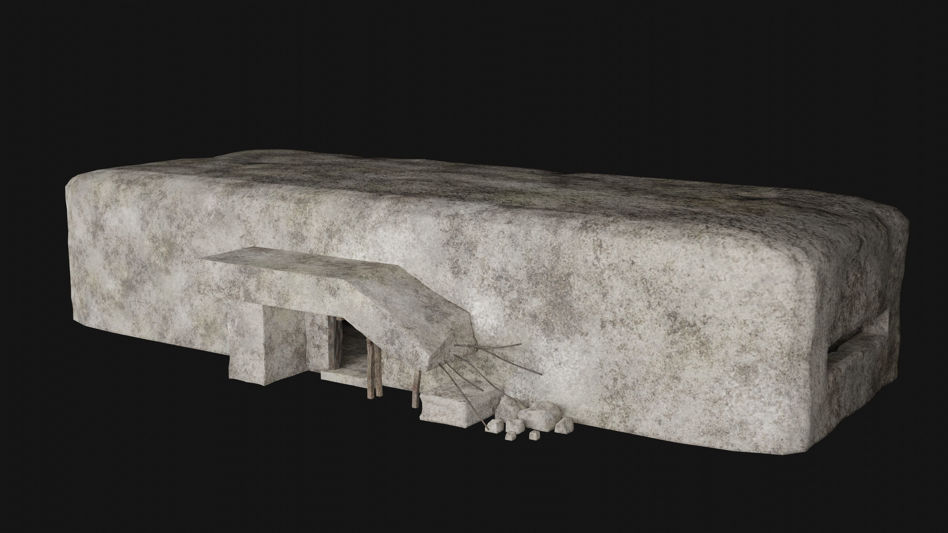 BUNKER SHELTER POSTAPO HIDE HOUSE SURVIVAL IMPROVISED COLLECTION Low-poly 3D model_17