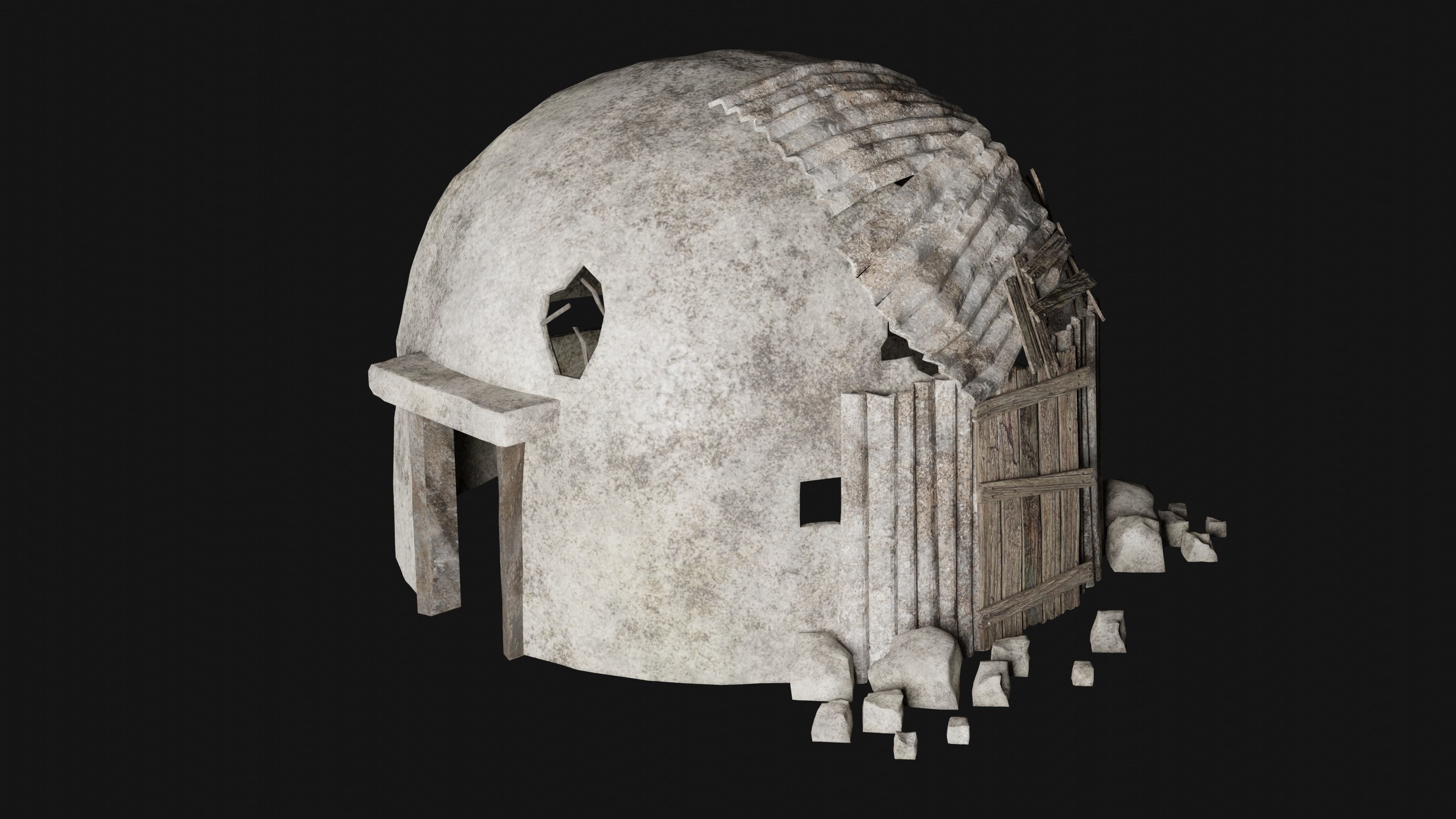 BUNKER SHELTER POSTAPO HIDE HOUSE SURVIVAL IMPROVISED COLLECTION Low-poly 3D model_33