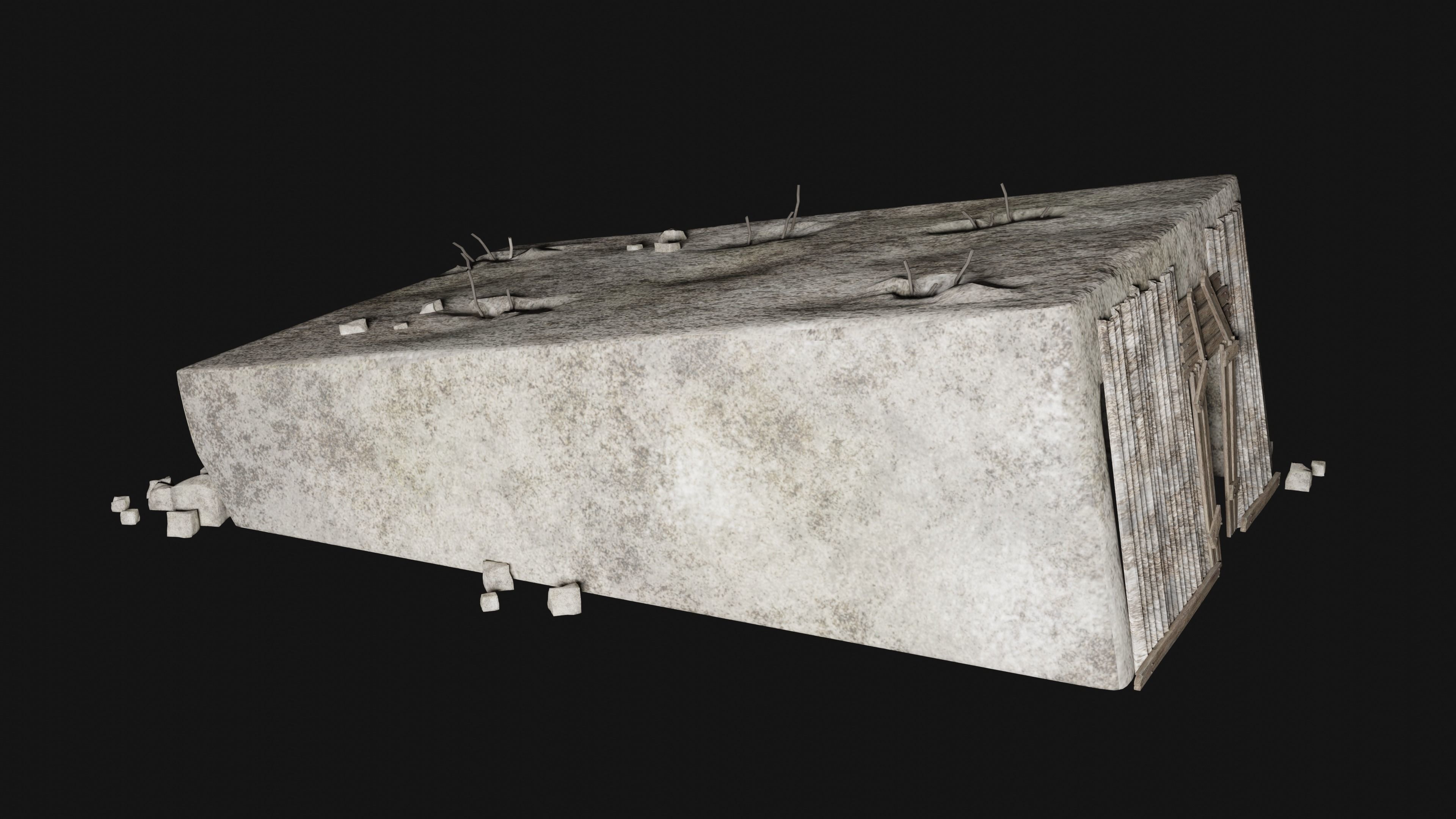 BUNKER SHELTER POSTAPO HIDE HOUSE SURVIVAL IMPROVISED COLLECTION Low-poly 3D model_26