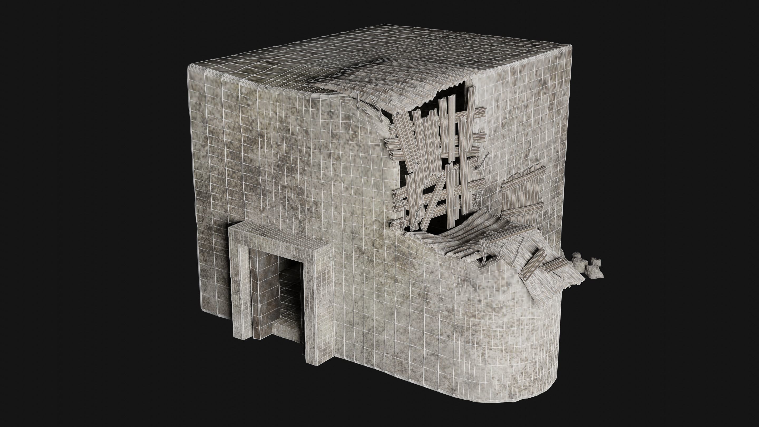 BUNKER SHELTER POSTAPO HIDE HOUSE SURVIVAL IMPROVISED COLLECTION Low-poly 3D model_32