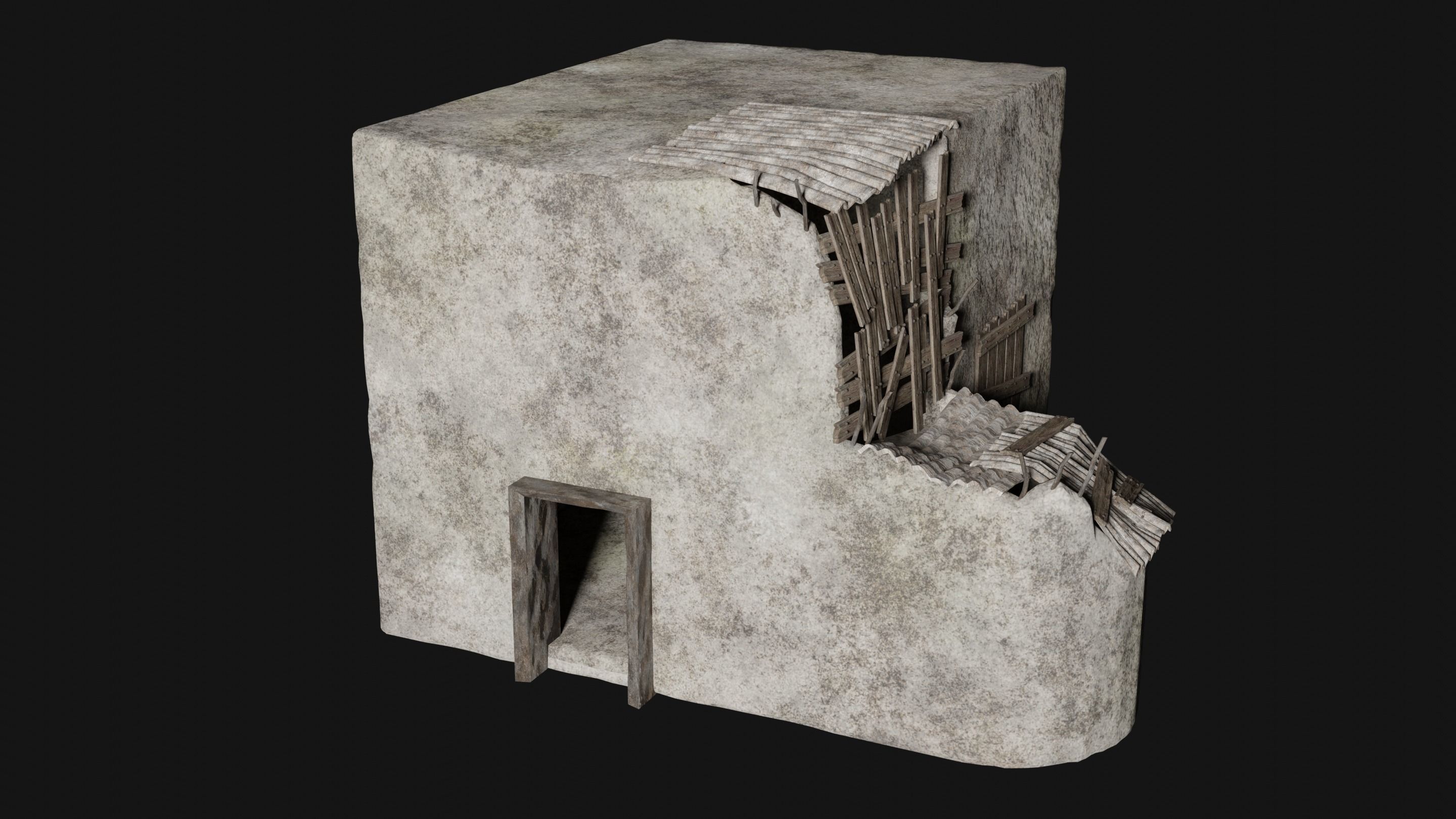 BUNKER SHELTER POSTAPO HIDE HOUSE SURVIVAL IMPROVISED COLLECTION Low-poly 3D model_29