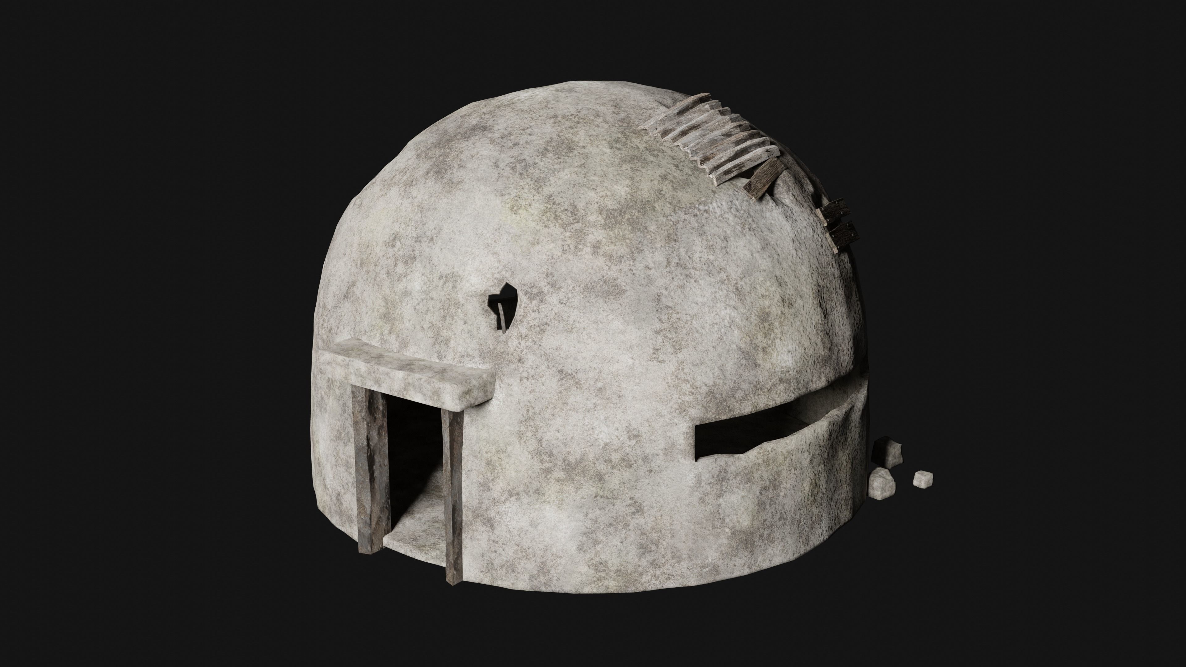 BUNKER SHELTER POSTAPO HIDE HOUSE SURVIVAL IMPROVISED COLLECTION Low-poly 3D model_9