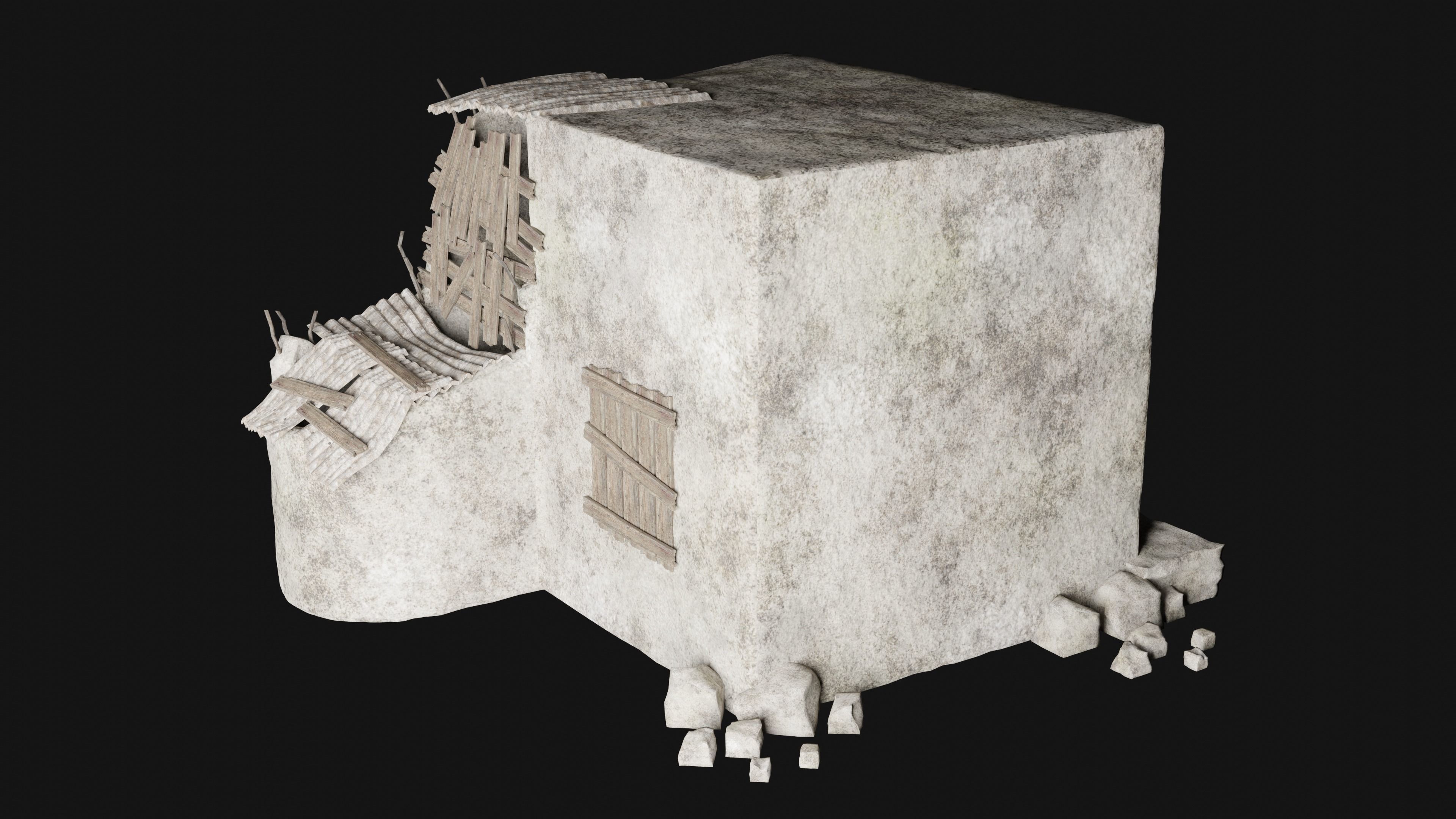 BUNKER SHELTER POSTAPO HIDE HOUSE SURVIVAL IMPROVISED COLLECTION Low-poly 3D model_30