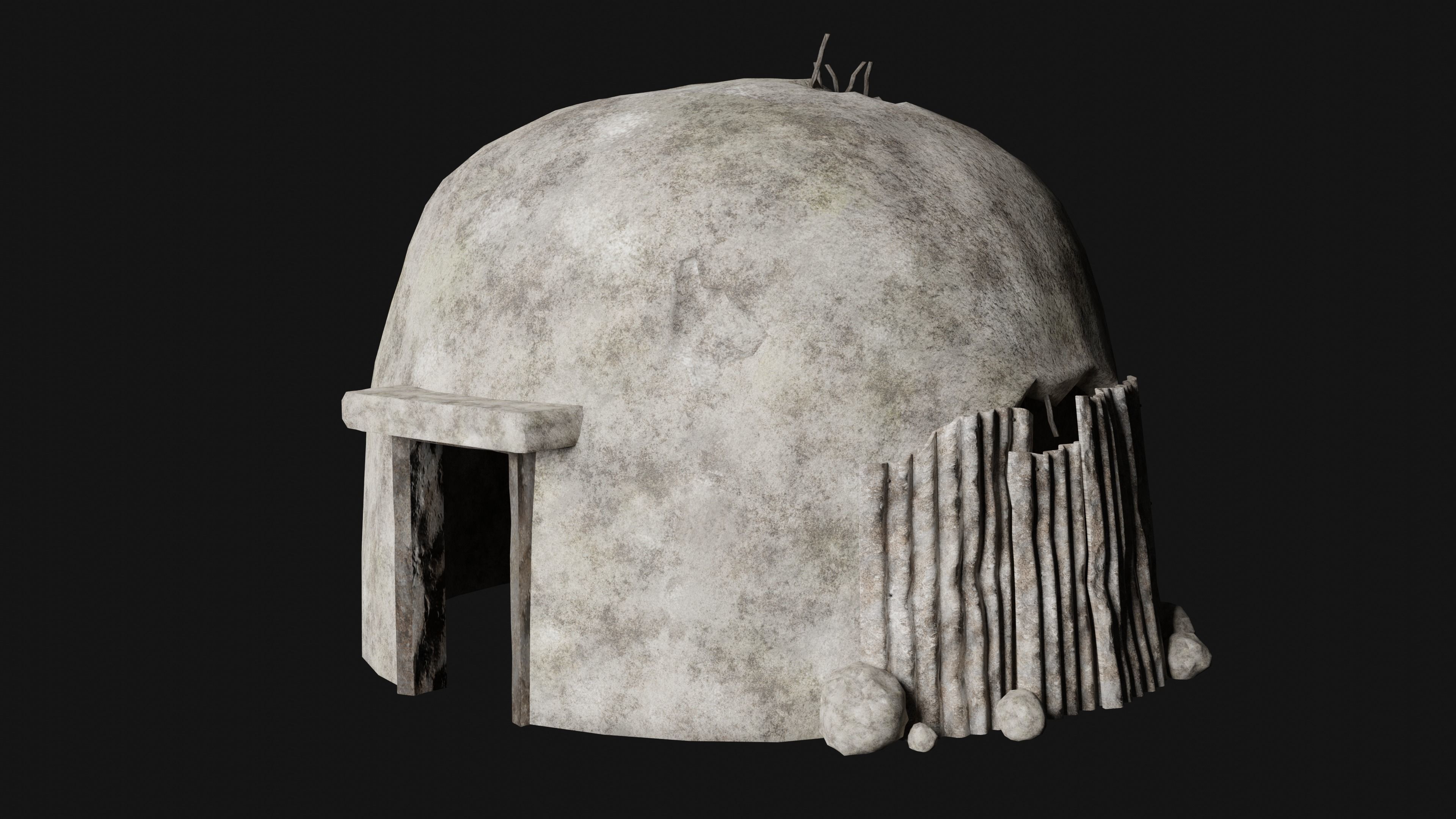 BUNKER SHELTER POSTAPO HIDE HOUSE SURVIVAL IMPROVISED COLLECTION Low-poly 3D model_5