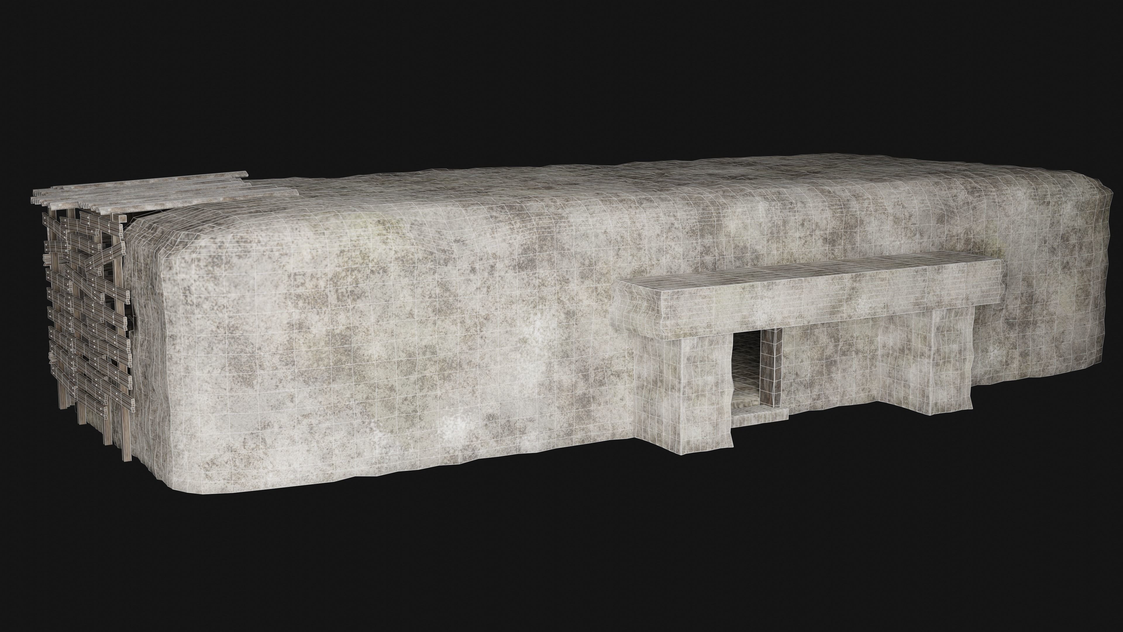 BUNKER SHELTER POSTAPO HIDE HOUSE SURVIVAL IMPROVISED COLLECTION Low-poly 3D model_20