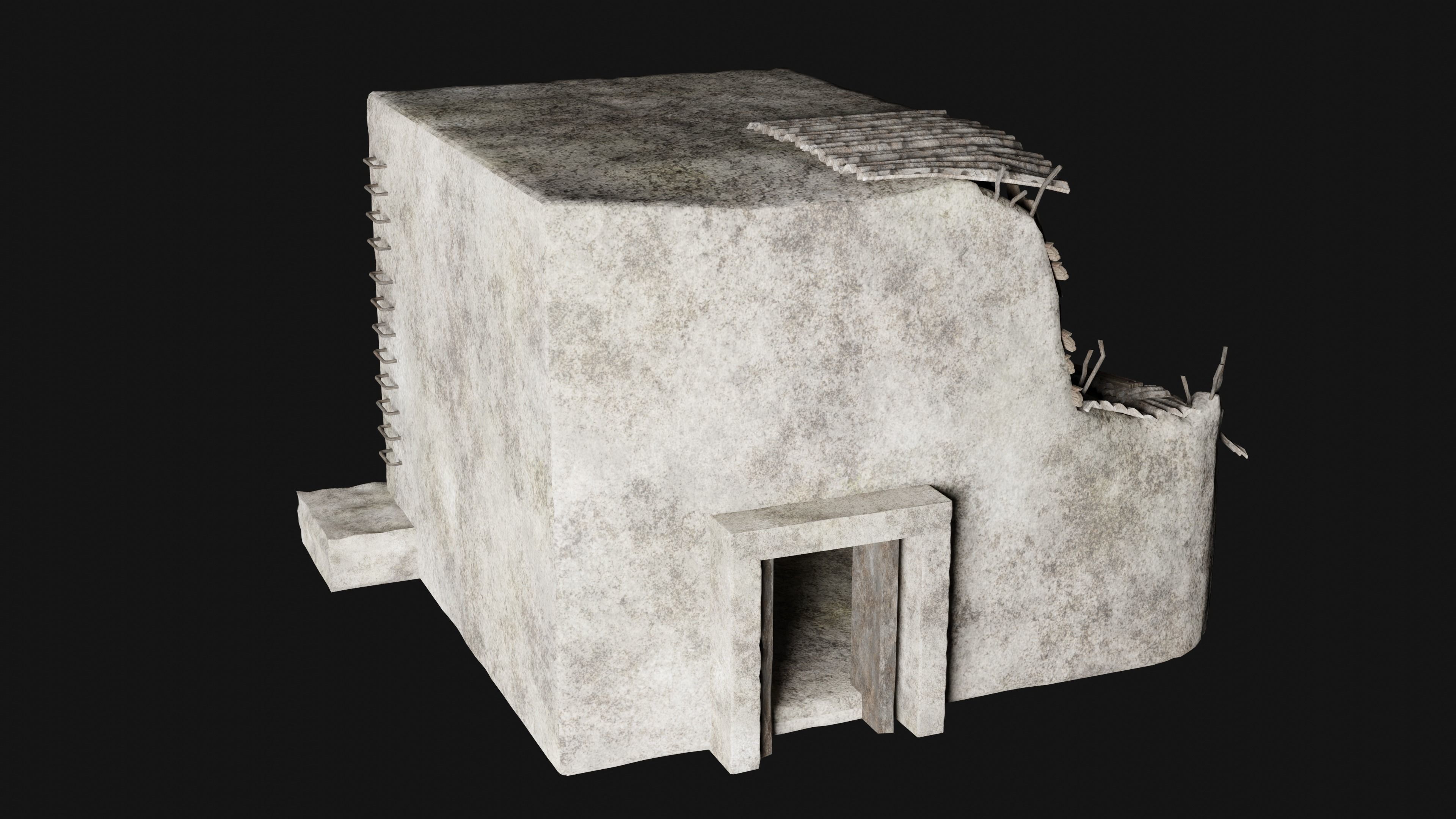 BUNKER SHELTER POSTAPO HIDE HOUSE SURVIVAL IMPROVISED COLLECTION Low-poly 3D model_31