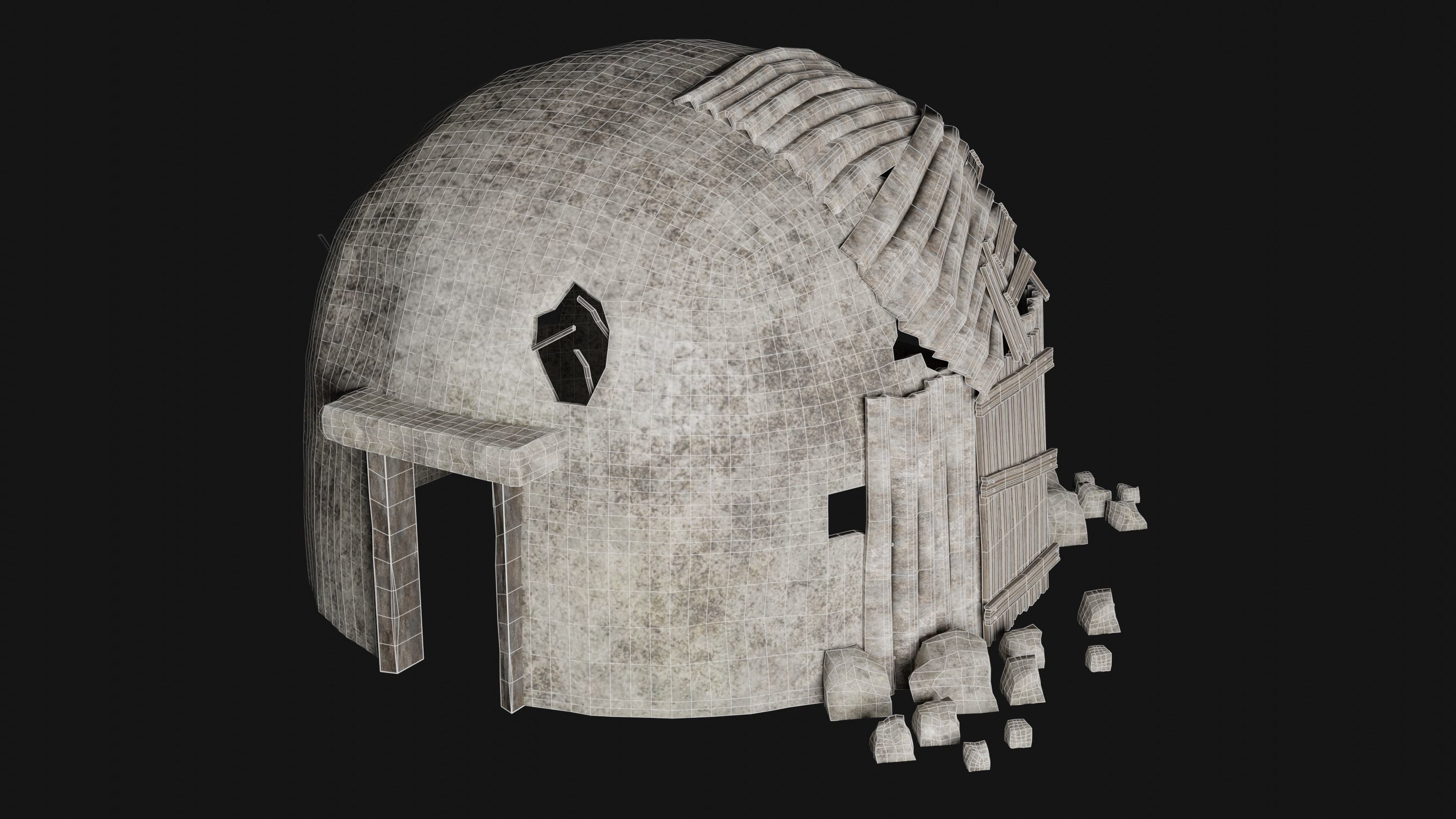 BUNKER SHELTER POSTAPO HIDE HOUSE SURVIVAL IMPROVISED COLLECTION Low-poly 3D model_36