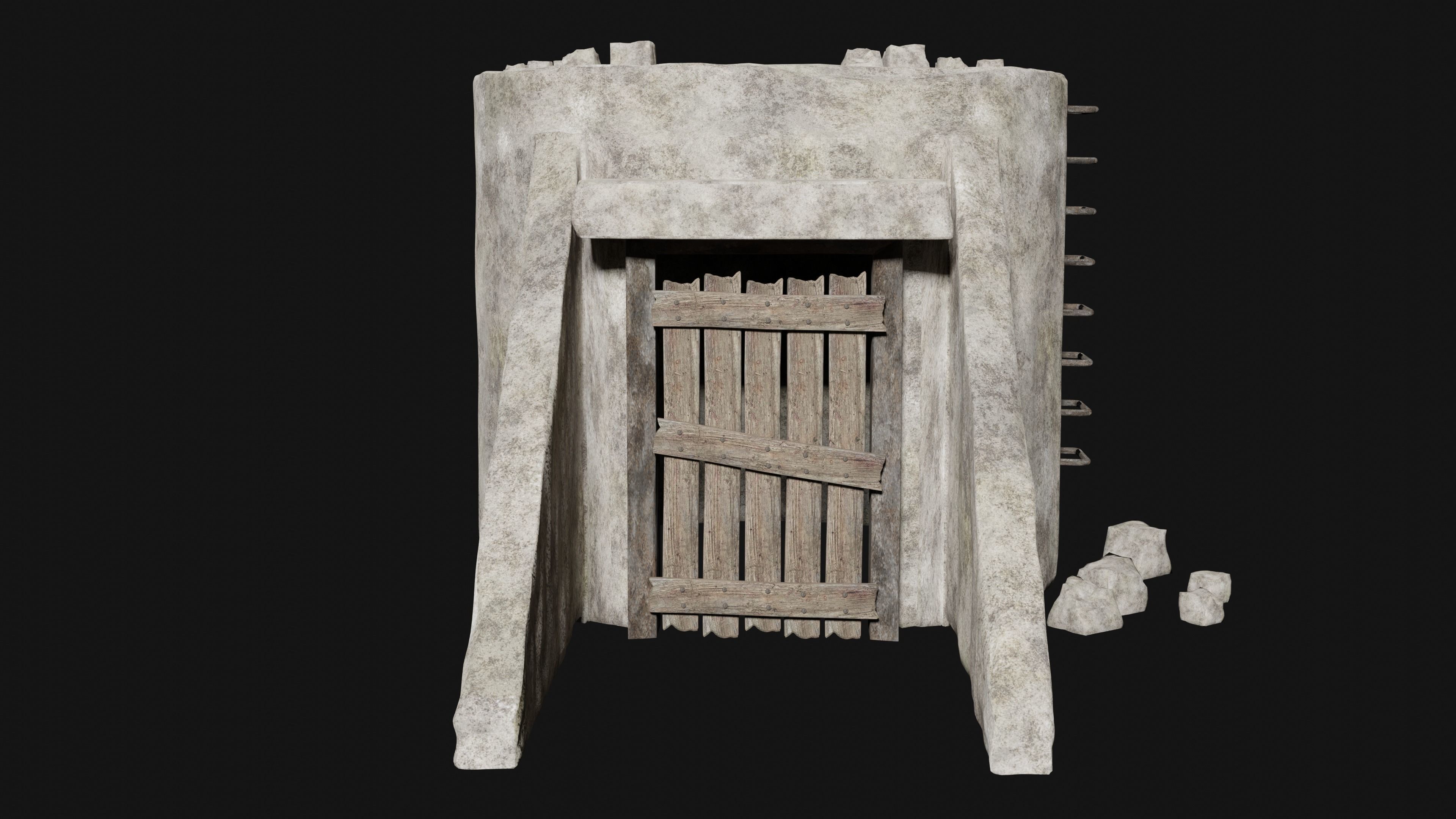 BUNKER SHELTER POSTAPO HIDE HOUSE SURVIVAL IMPROVISED COLLECTION Low-poly 3D model_3