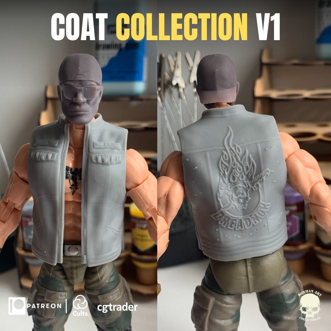 Coat Collection 3D printable Files For Action Figures 3D print model_12