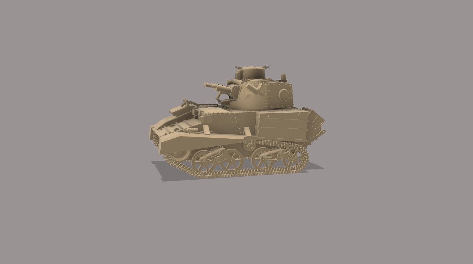 Light tank Mark VI - 1-100 scale 3D print model_4