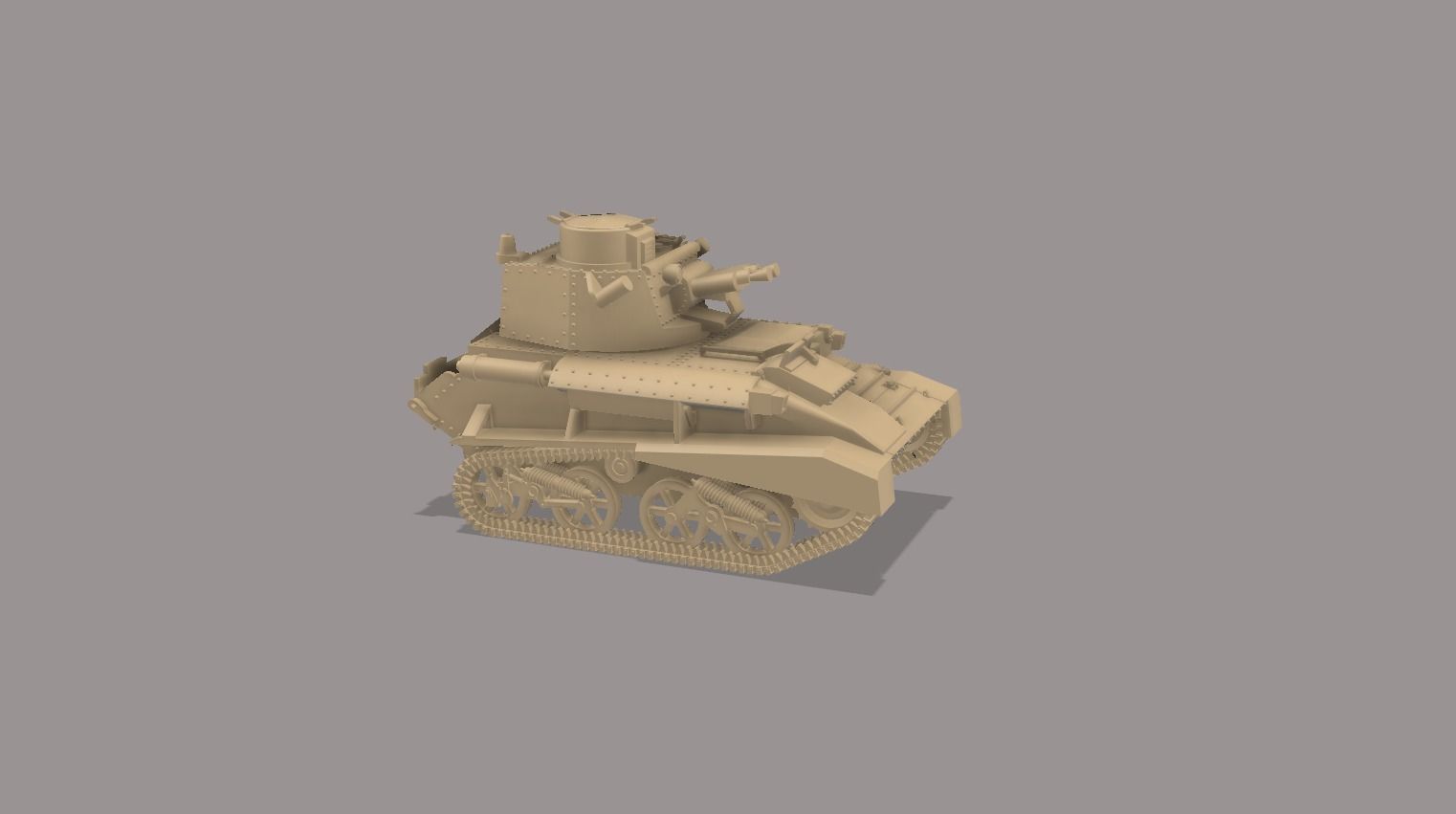 Light tank Mark VI - 1-100 scale 3D print model_7