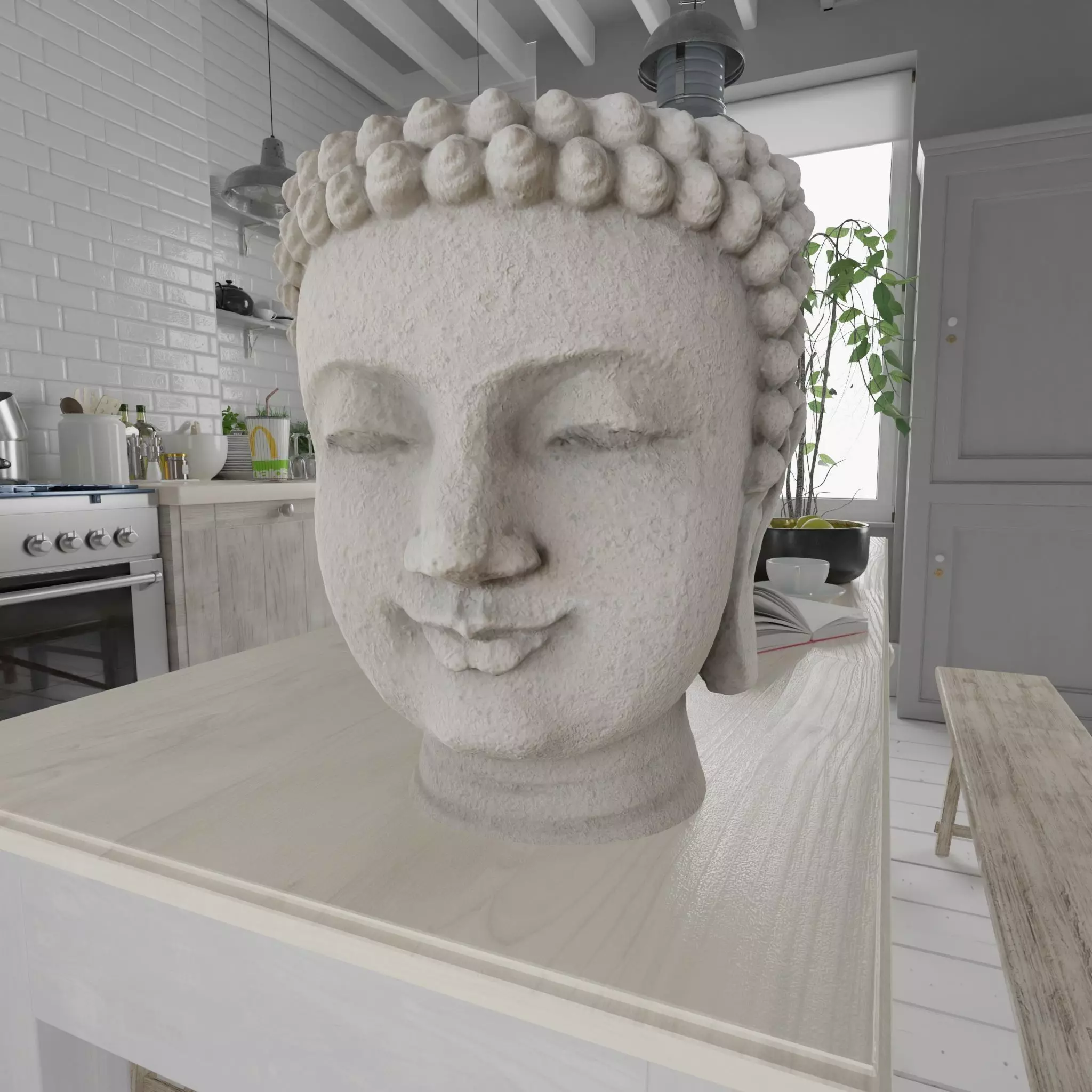 Buddha Photorealistic PBR Low-poly 3D model_0