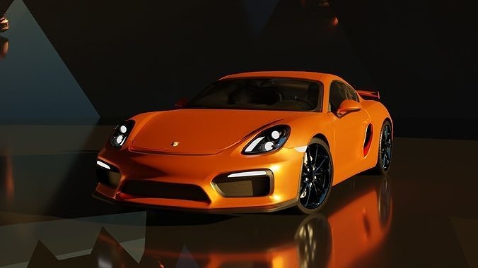 Porsche Cayman GT4 Free low-poly 3D model