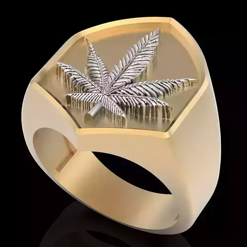 Marijuana Man ring silver gold printable jewelry