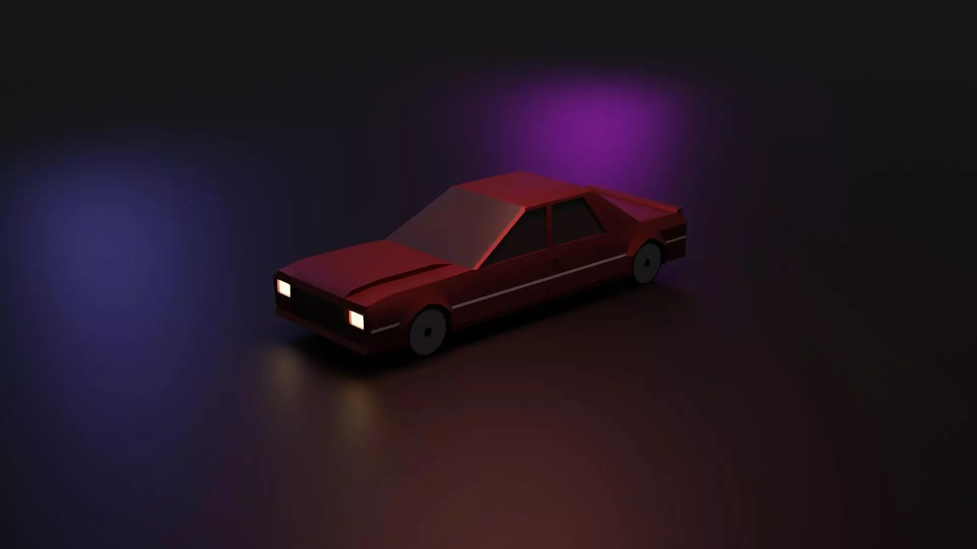 Low poly Muscle car 3D model