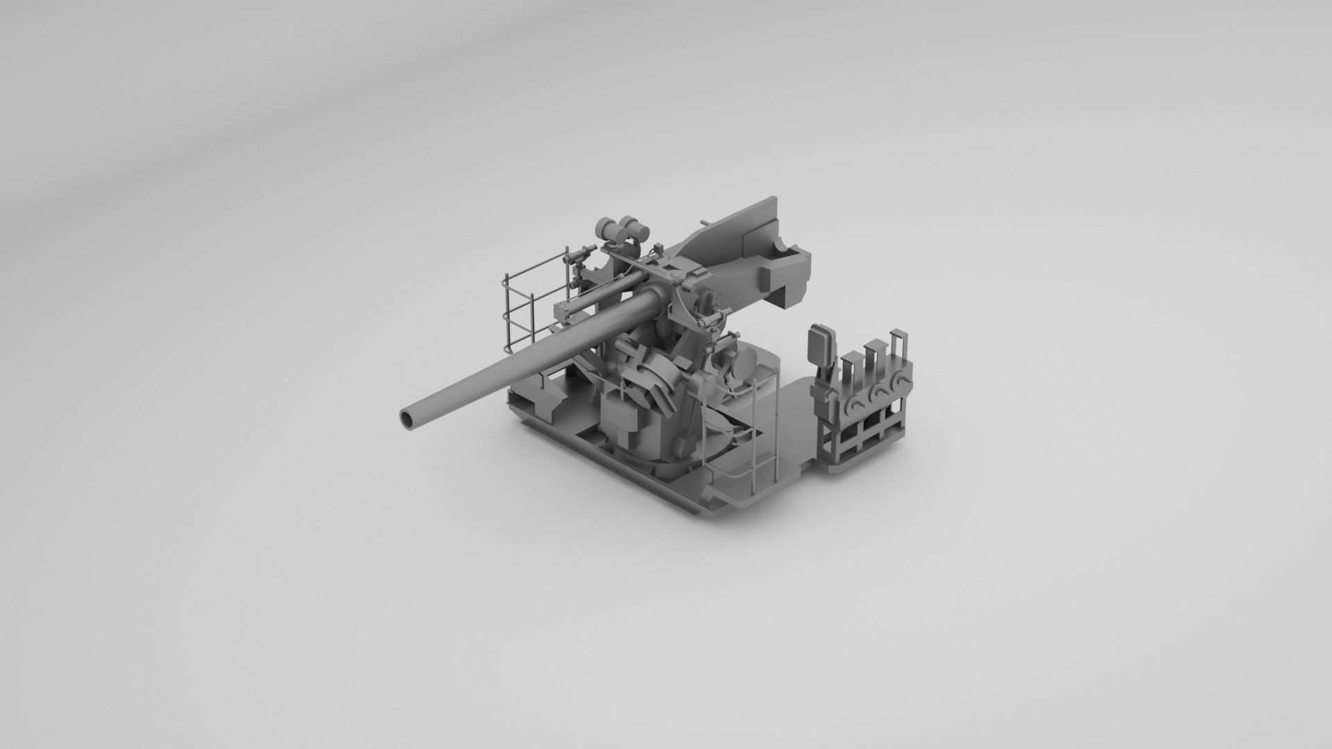 5 inch - 127mm 25 Mk19 Single Naval Gun 3D model_2