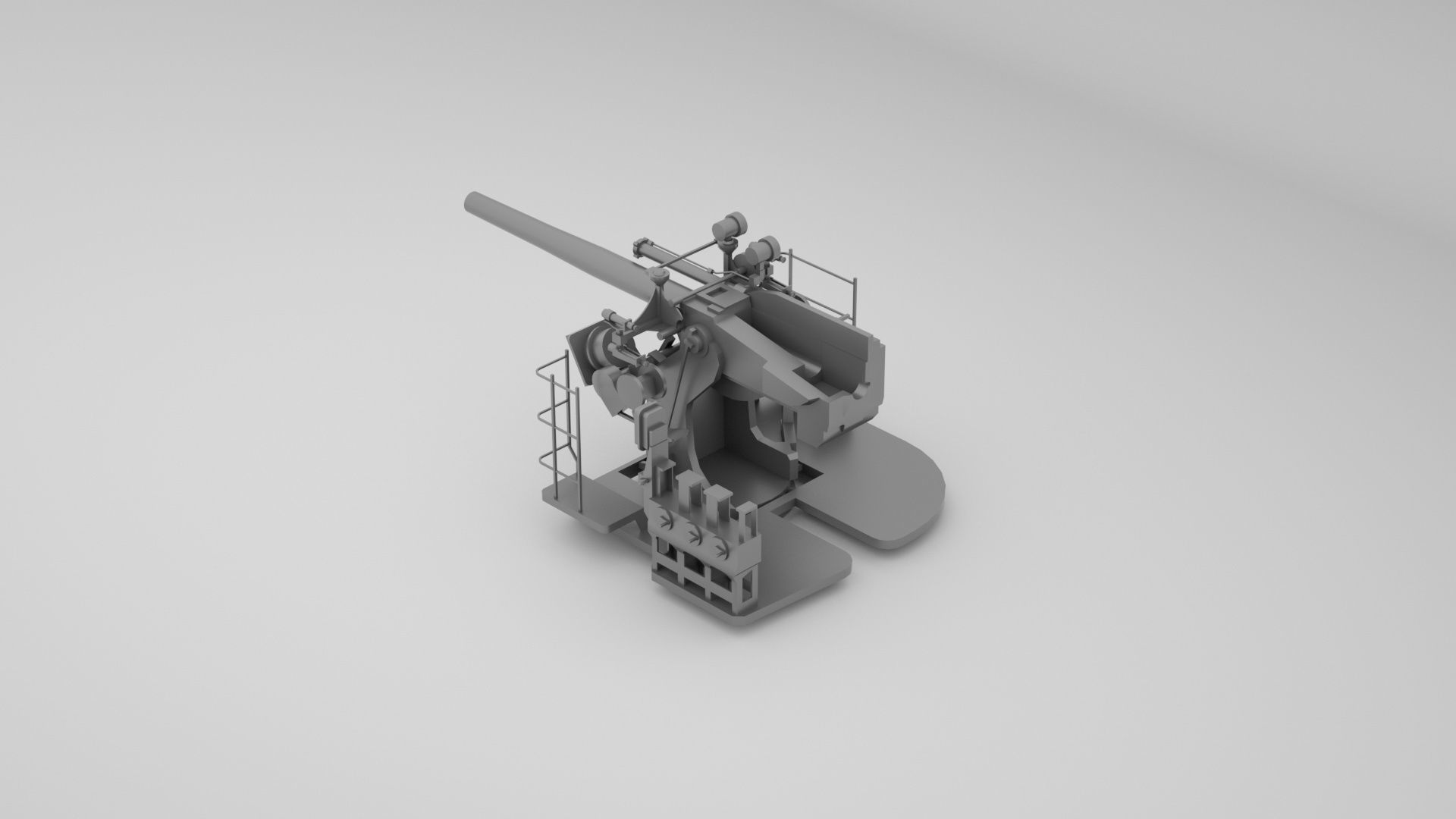 5 inch - 127mm 25 Mk19 Single Naval Gun 3D model_7