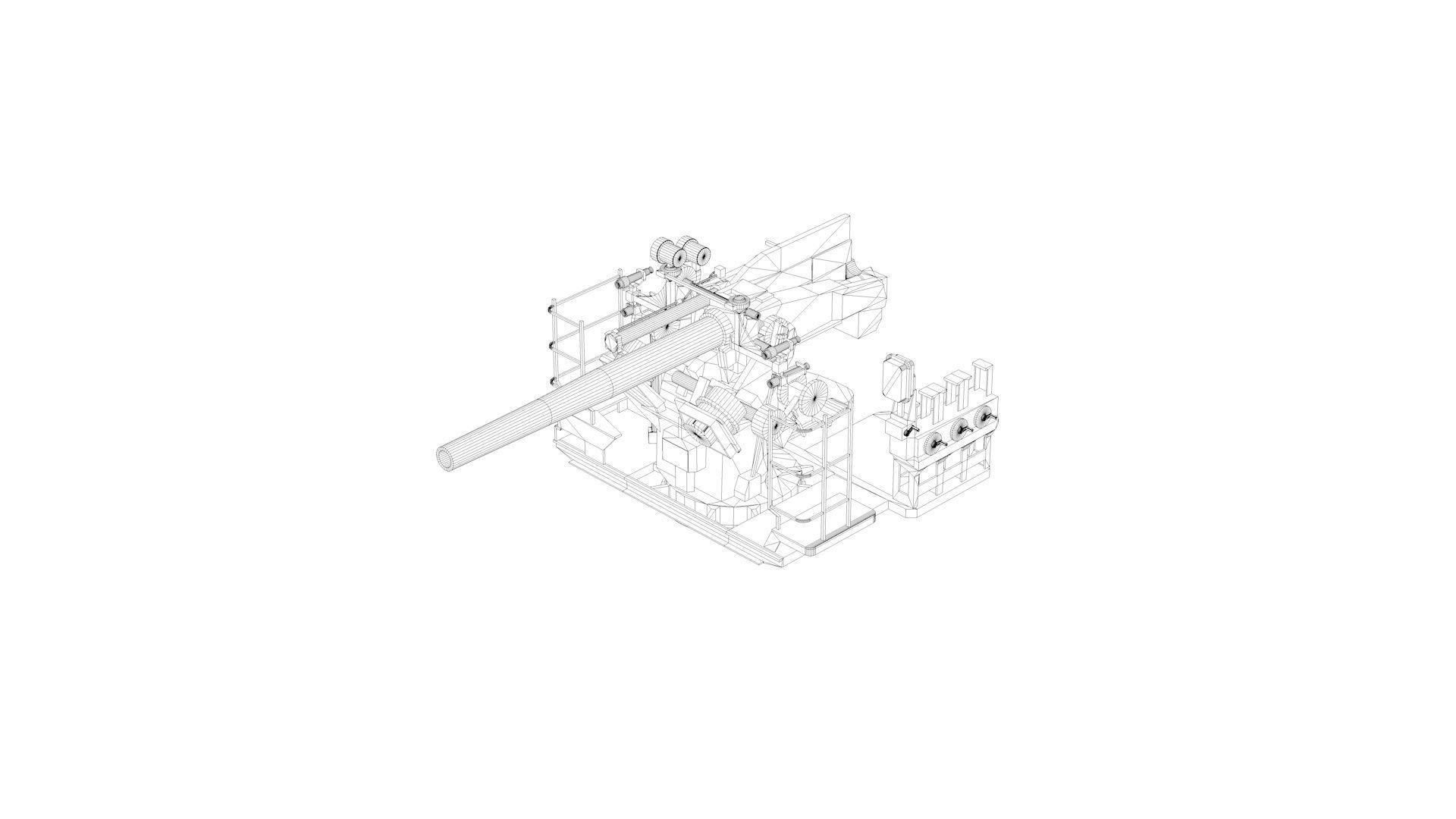 5 inch - 127mm 25 Mk19 Single Naval Gun 3D model_8