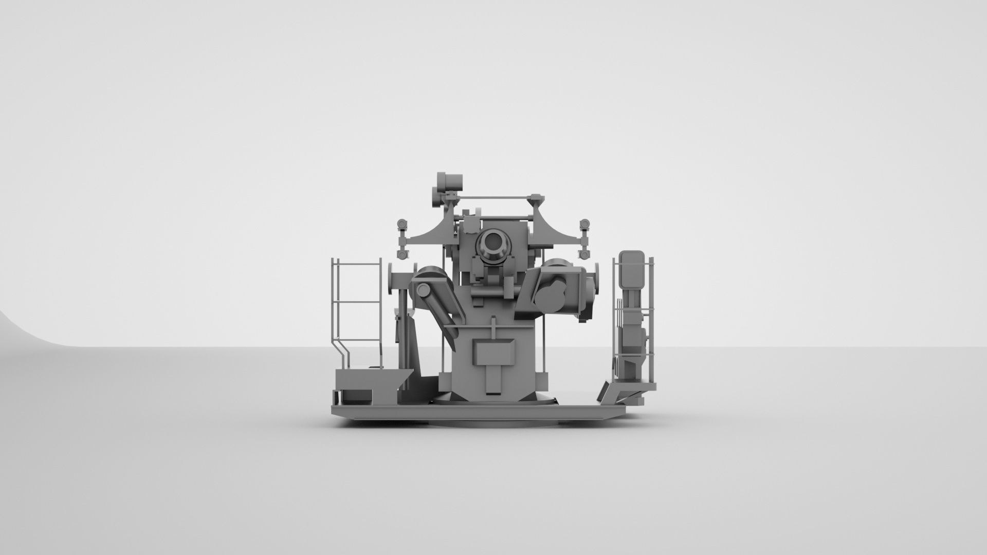 5 inch - 127mm 25 Mk19 Single Naval Gun 3D model_5