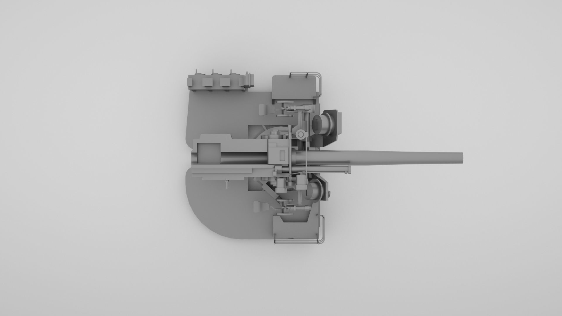 5 inch - 127mm 25 Mk19 Single Naval Gun 3D model_6