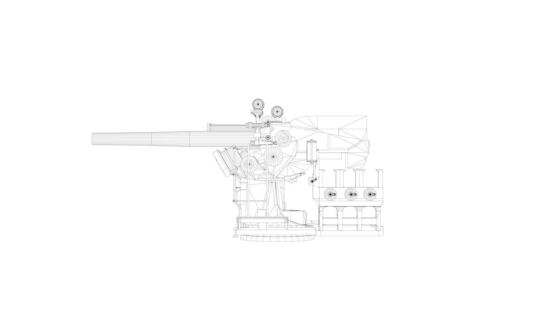 5 inch - 127mm 25 Mk19 Single Naval Gun 3D model_11