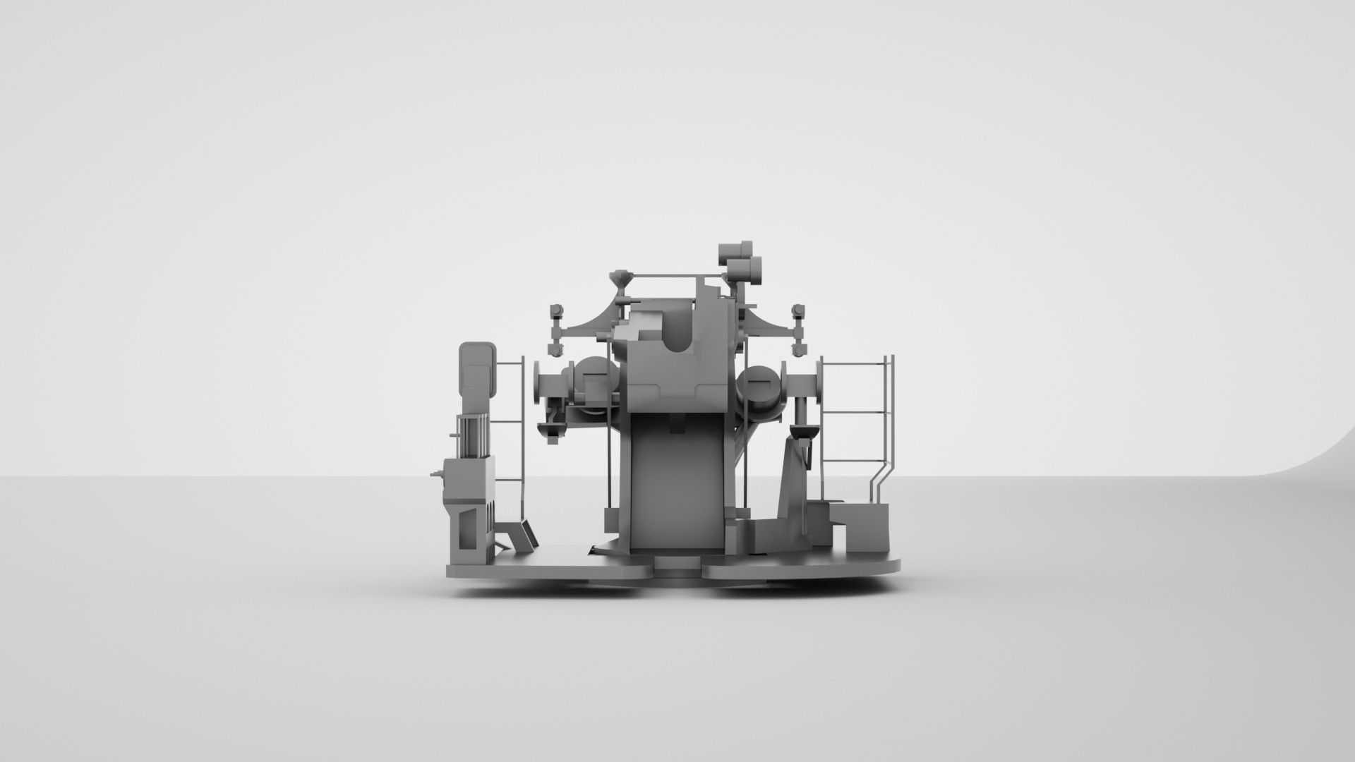 5 inch - 127mm 25 Mk19 Single Naval Gun 3D model_4