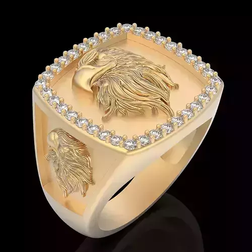 Eagle ring silver gold jewelry printable 3D model