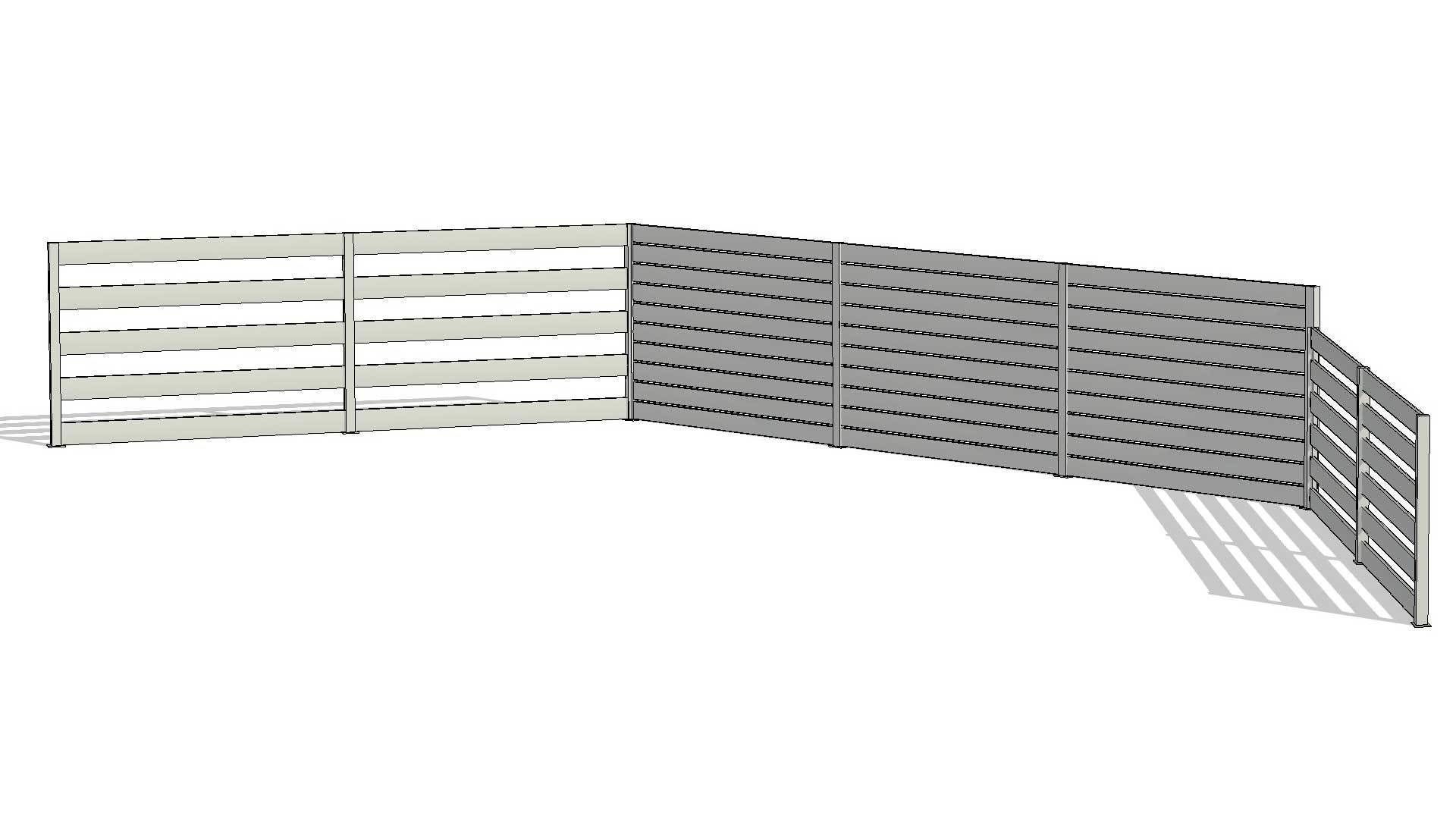 Line Based Parametric Slats Fence 3D model_5