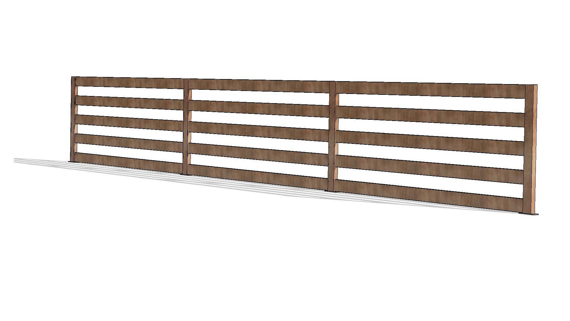 Line Based Parametric Slats Fence 3D model_4