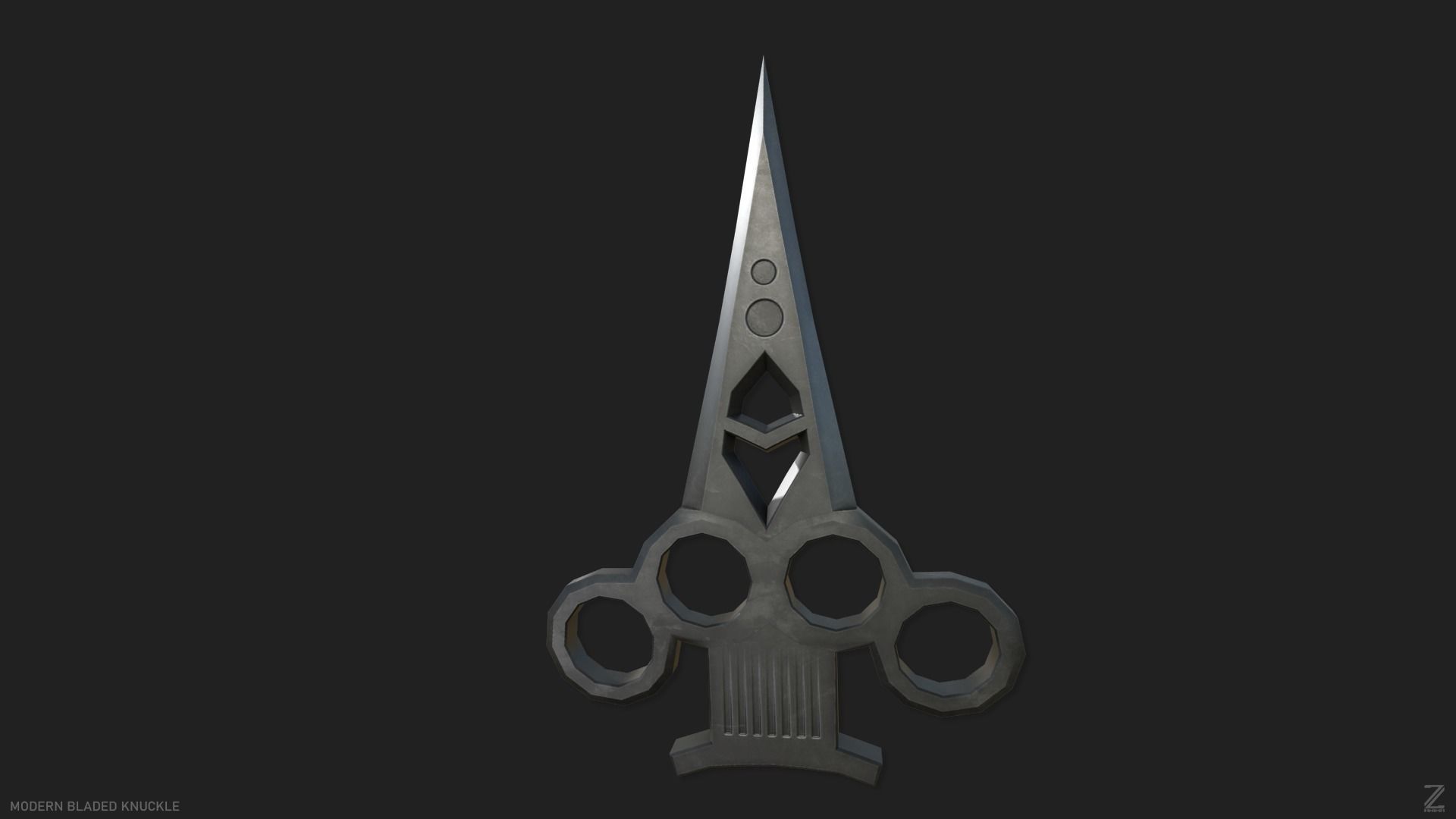 Modern bladed knuckle Low-poly 3D model_4