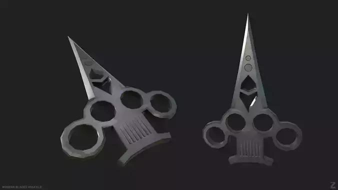 Modern bladed knuckle Low-poly 3D model