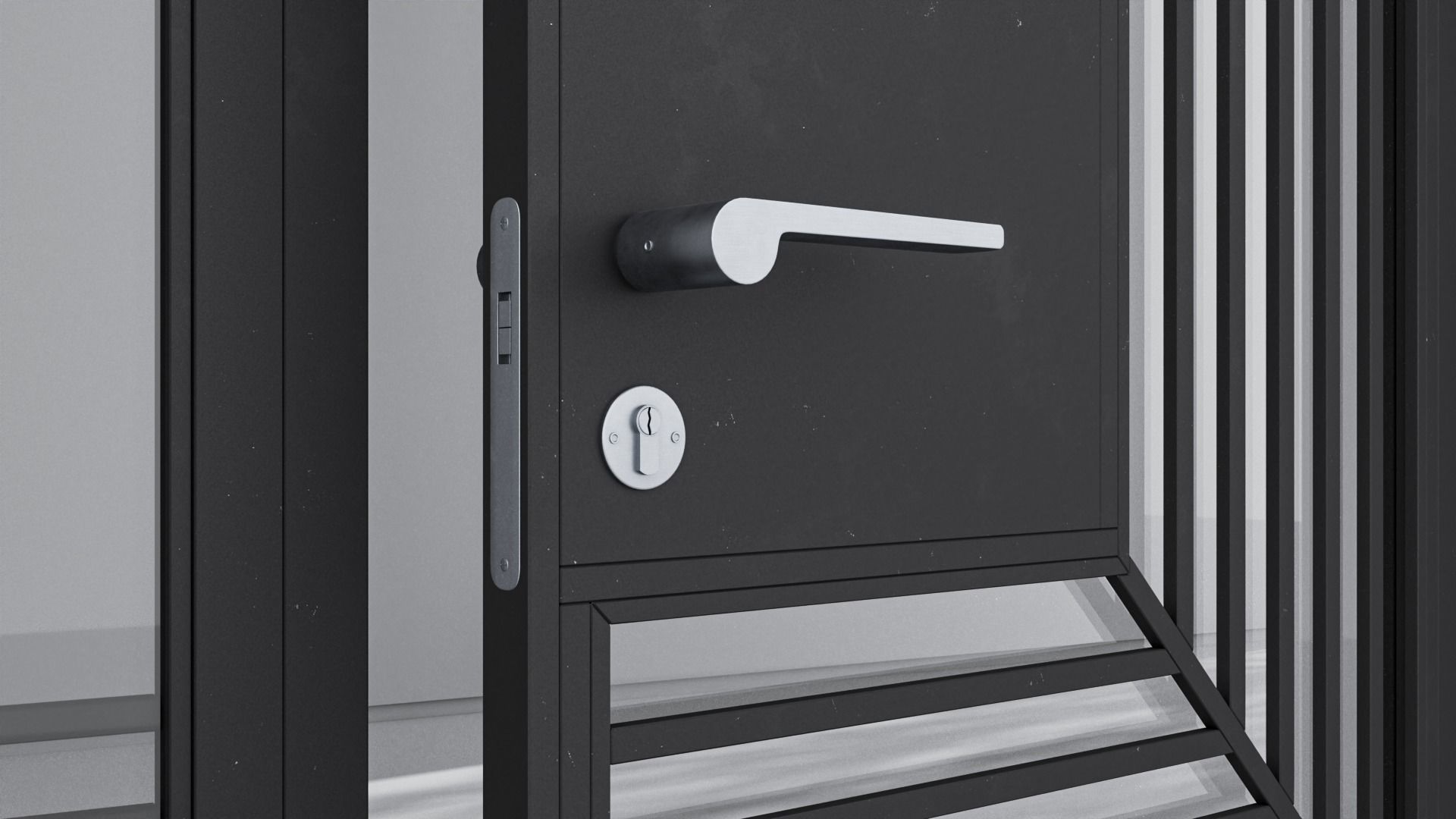 Aluminium door 273 3D model_4