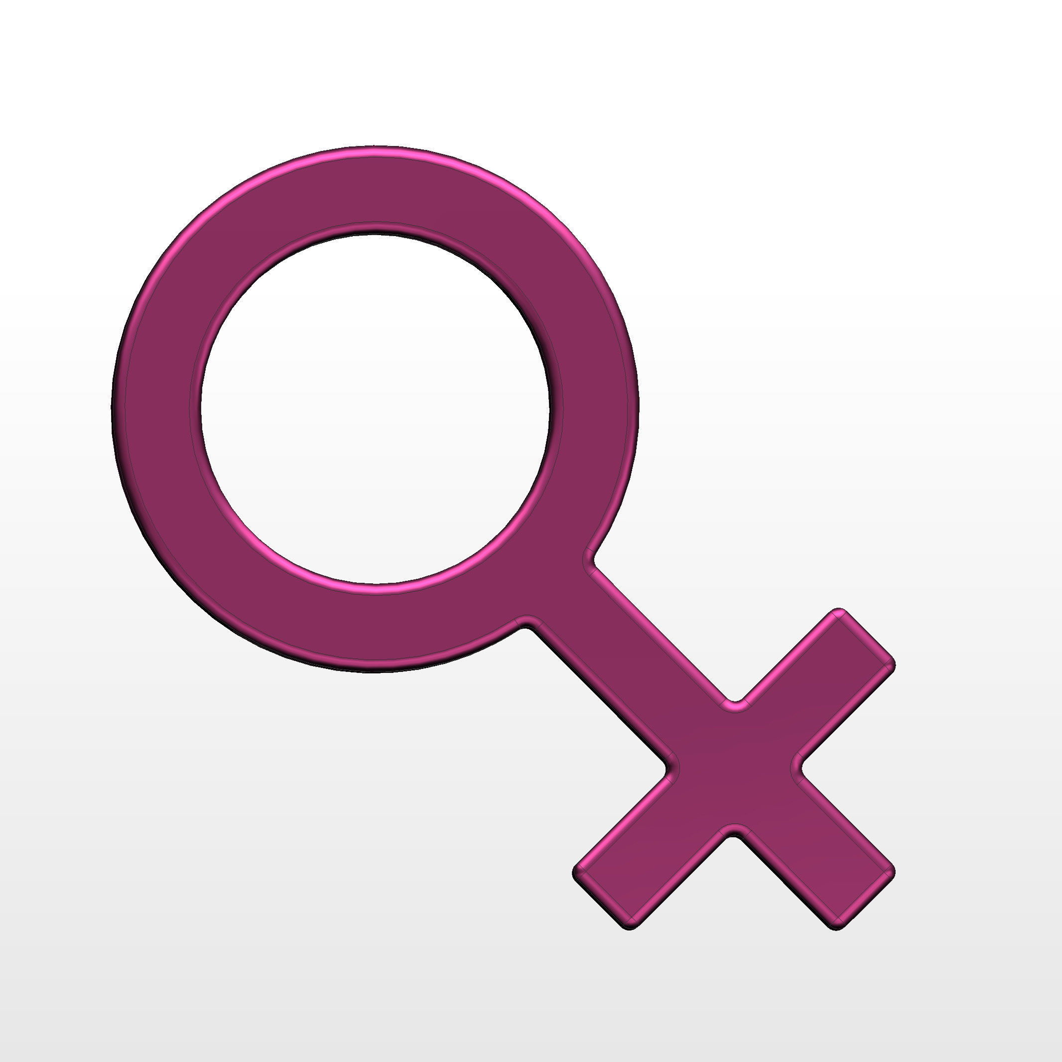 3D printed model of the Female Gender Symbol 3D print model_2