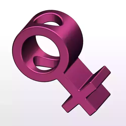 3D printed model of the Female Gender Symbol 3D print model