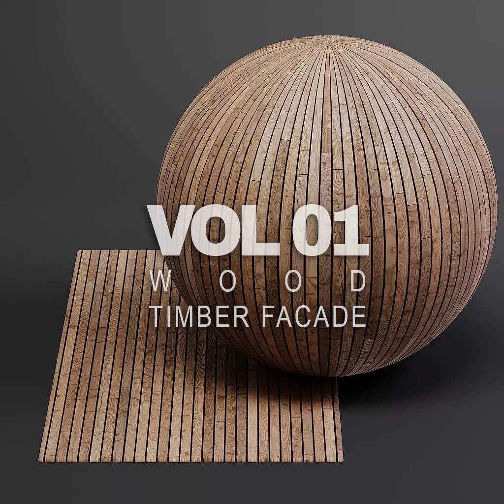 Woodfacades vol01 Timber Facade 8K Seamless PBR Materials Texture_0