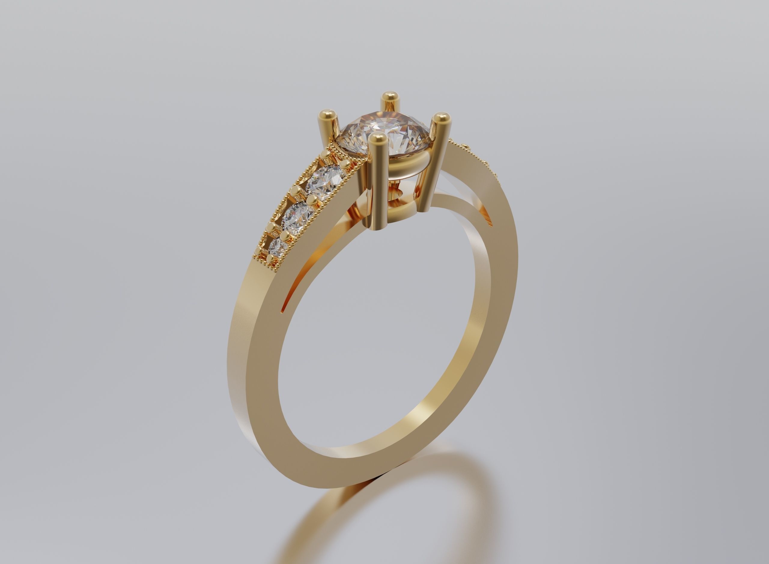 engagement ring 3D print model_1