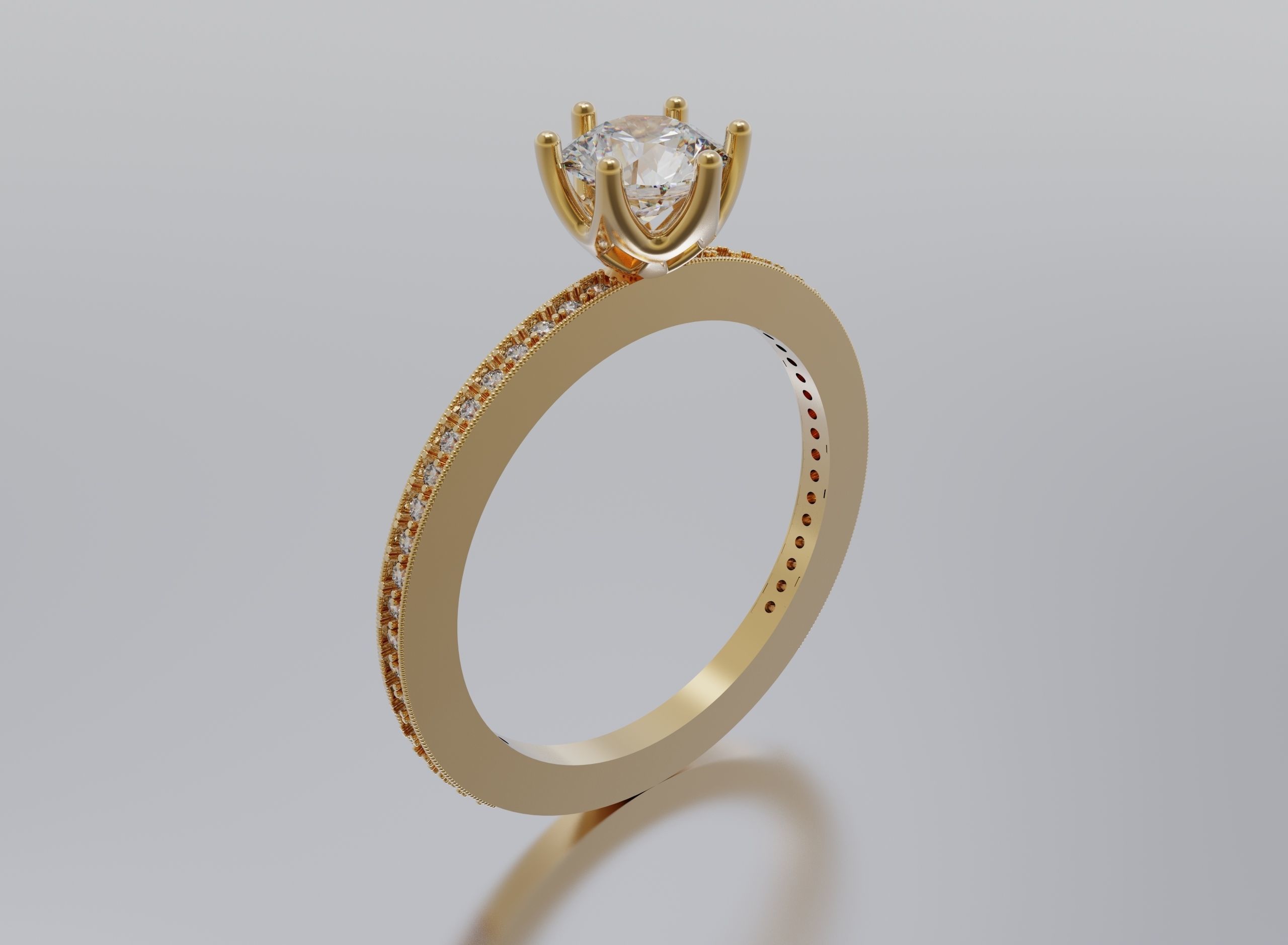 engagement ring 3D print model_2