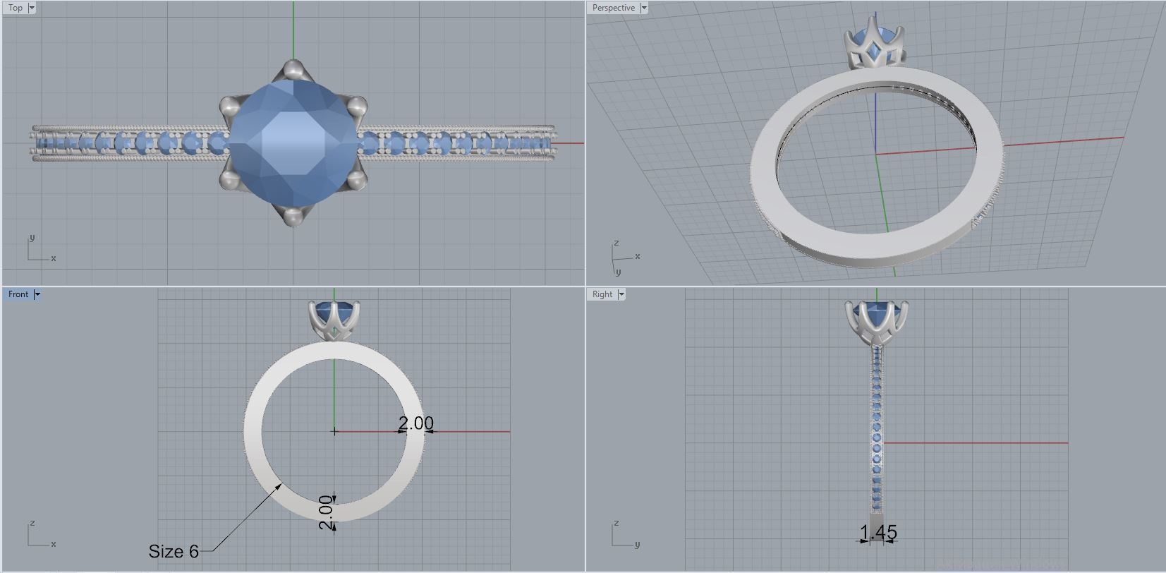 engagement ring 3D print model_4