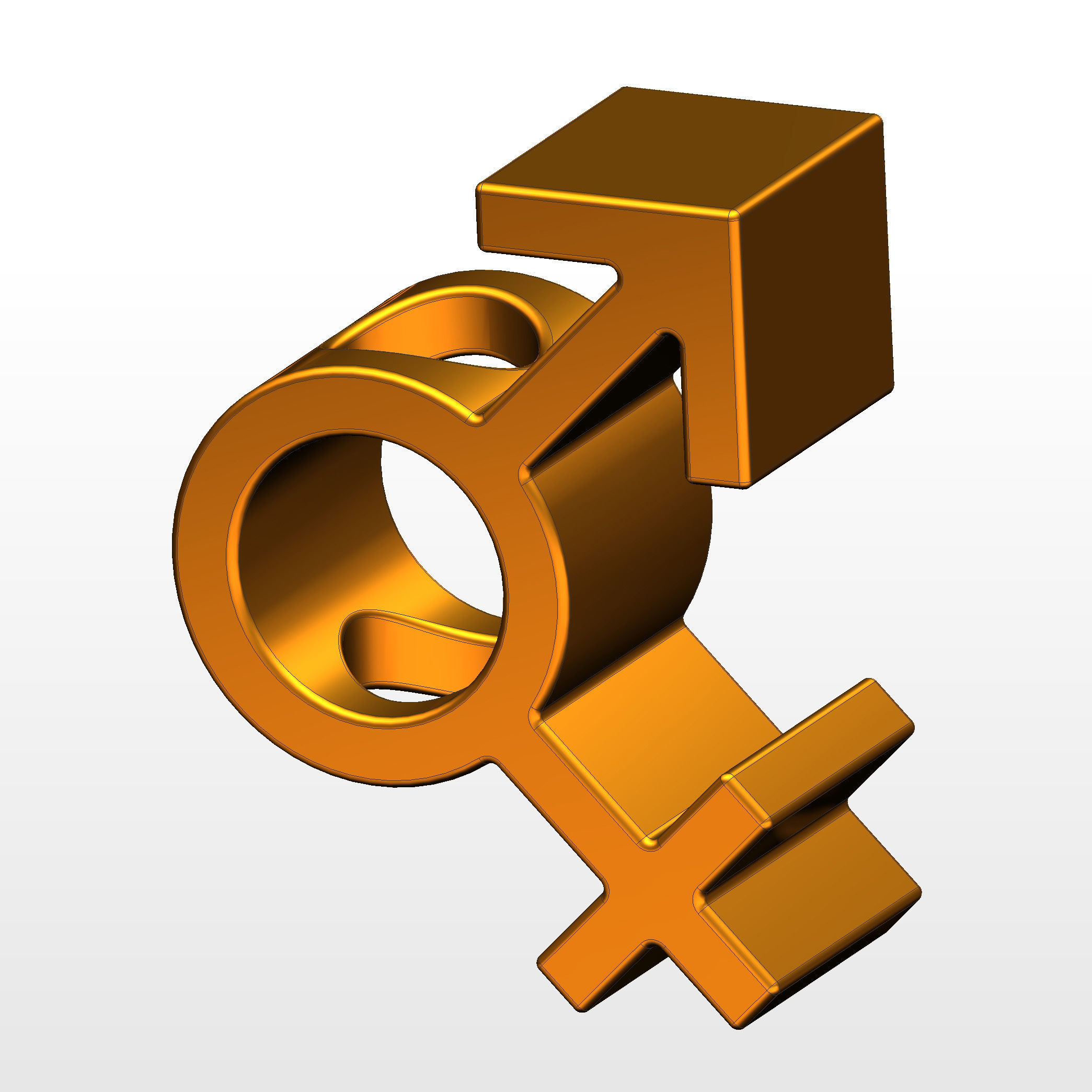 3D printed symbol of gender fluidity the androgynous 3D print model_7