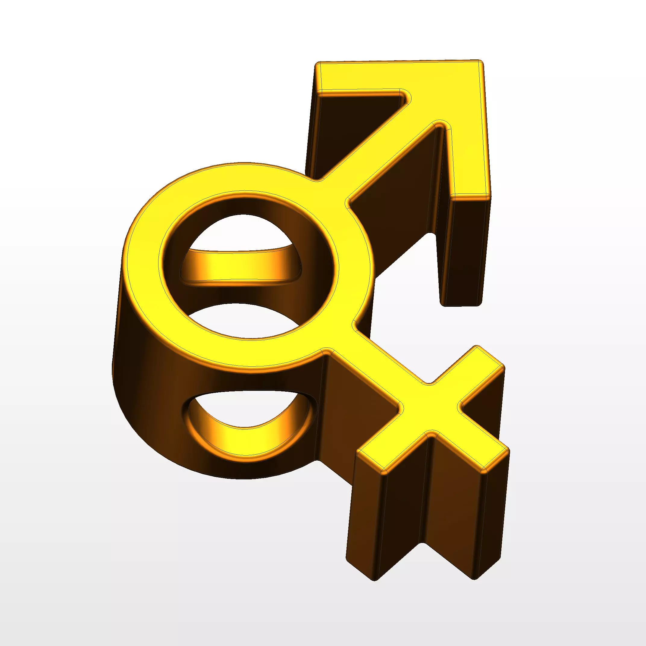 3D printed symbol of gender fluidity the androgynous 3D print model_0