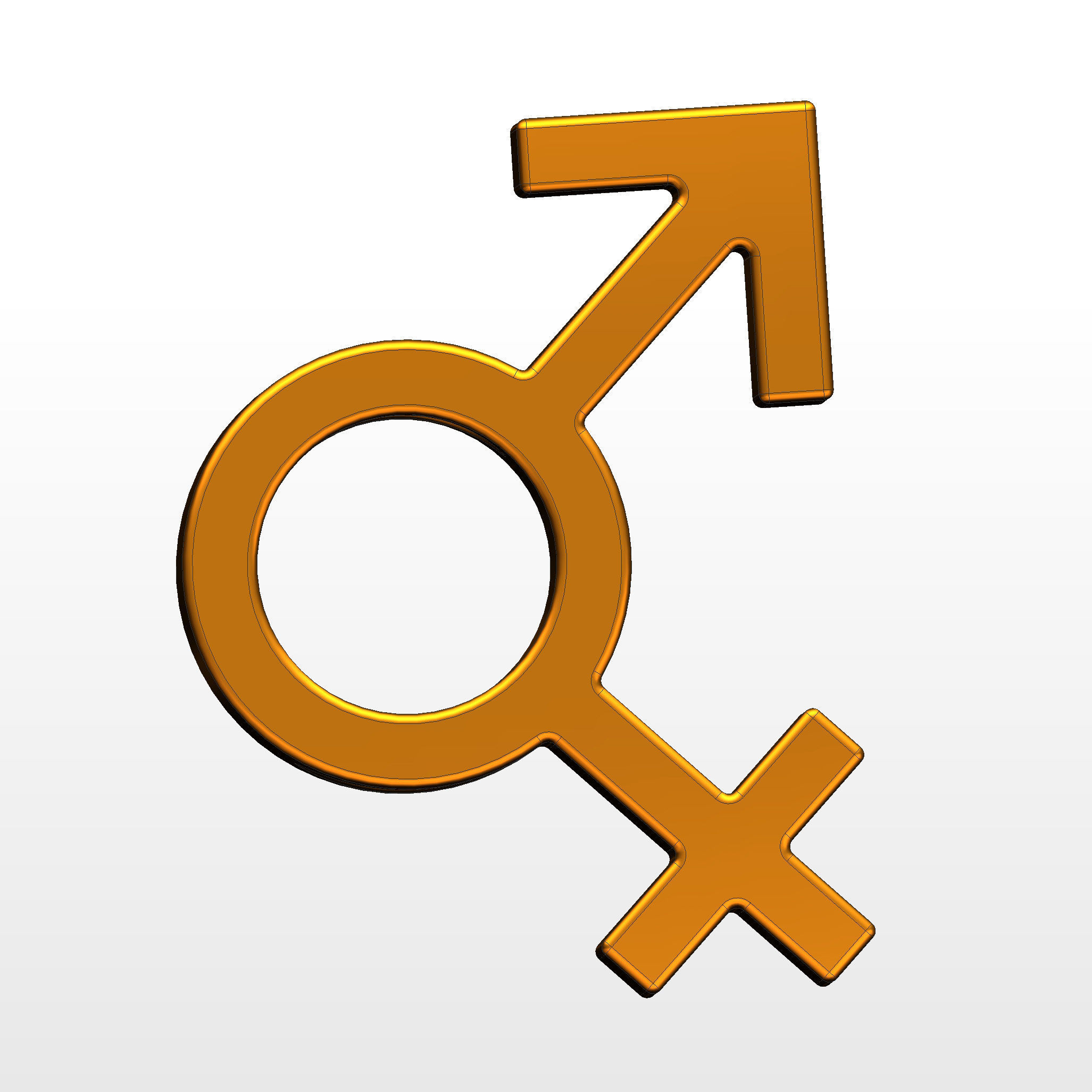 3D printed symbol of gender fluidity the androgynous 3D print model_4