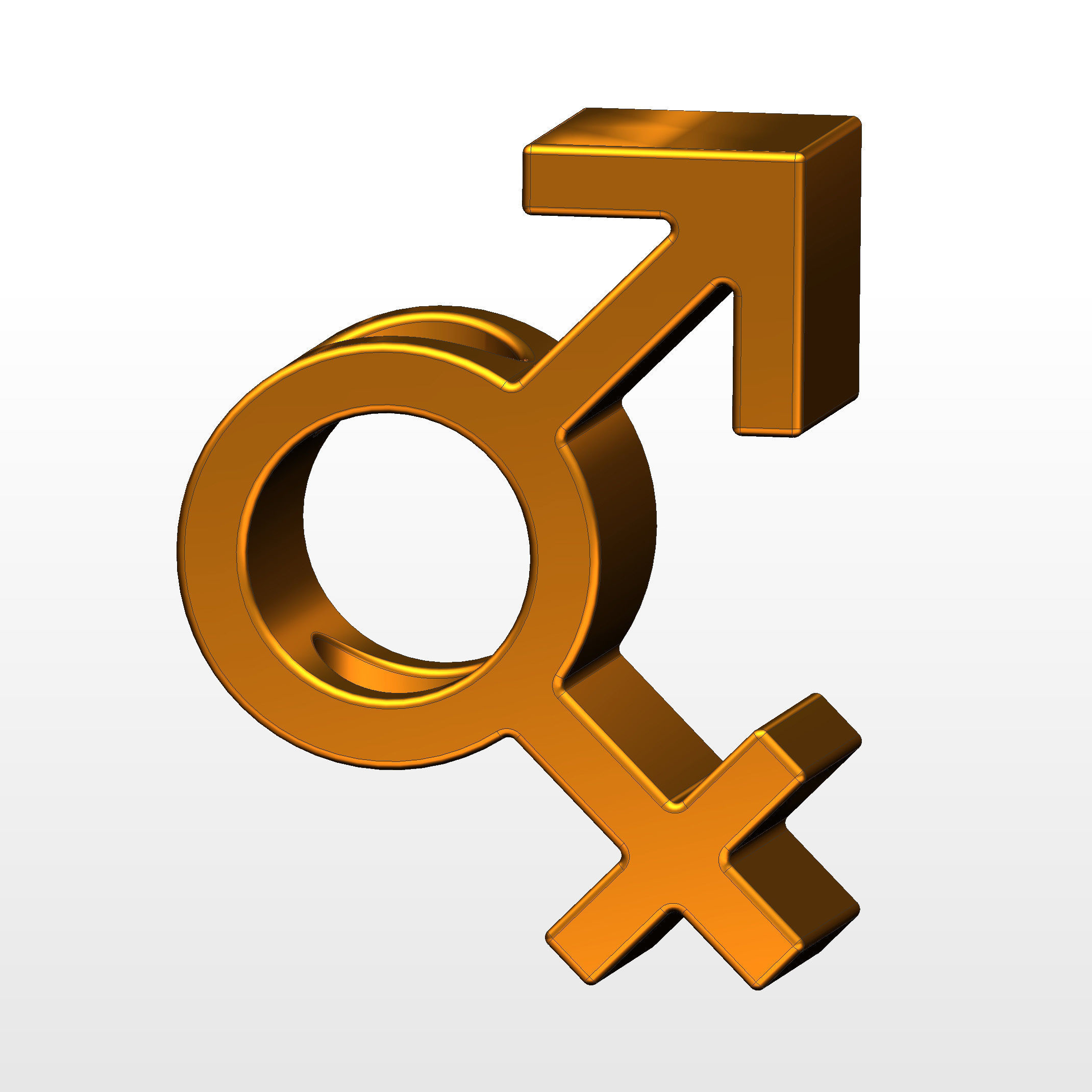 3D printed symbol of gender fluidity the androgynous 3D print model_1