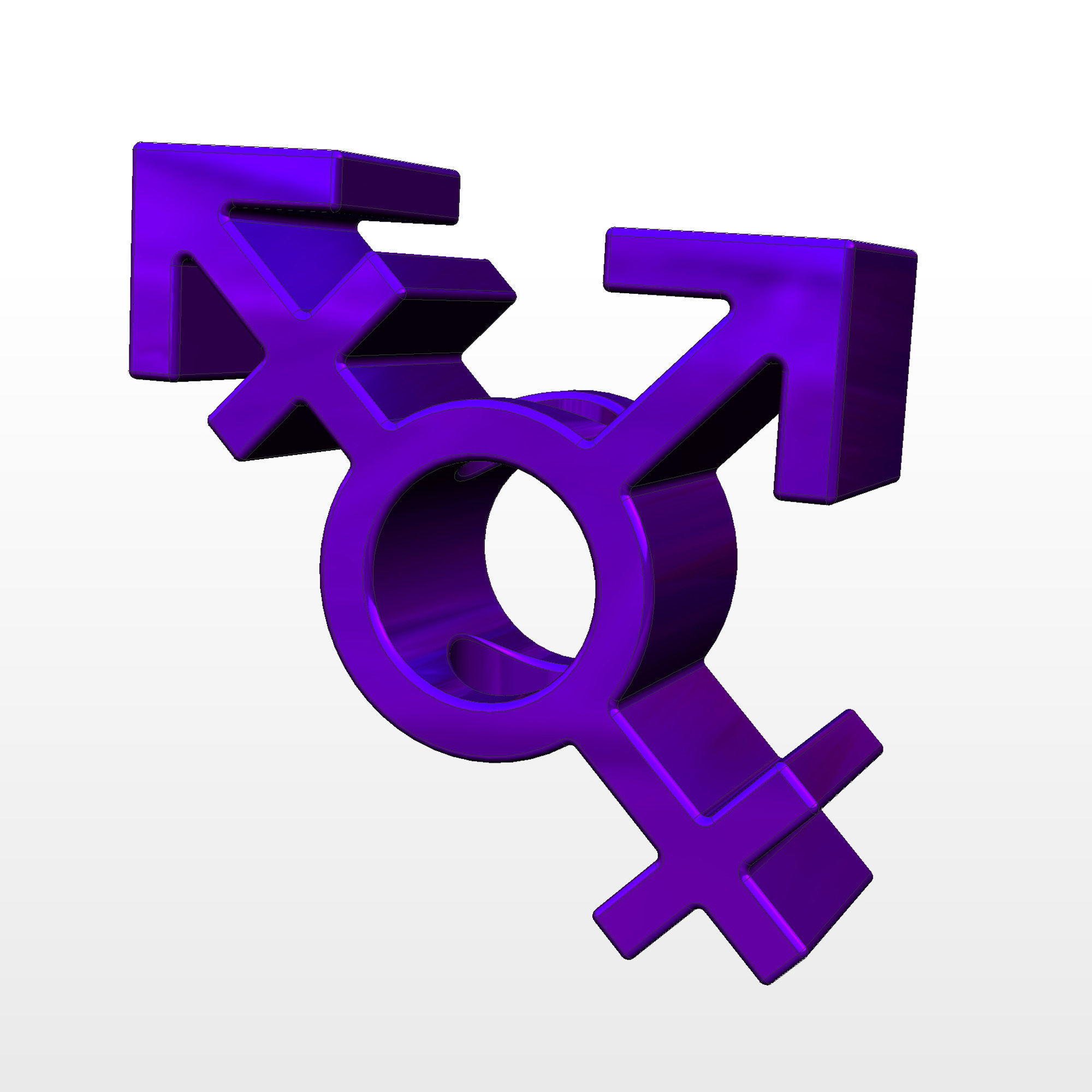 3D printed model of the transgender gender symbol 3D print model_2