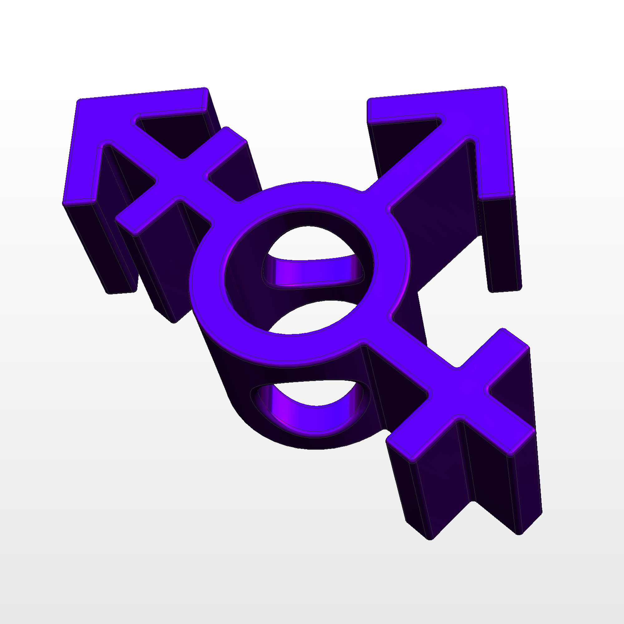 3D printed model of the transgender gender symbol 3D print model_8