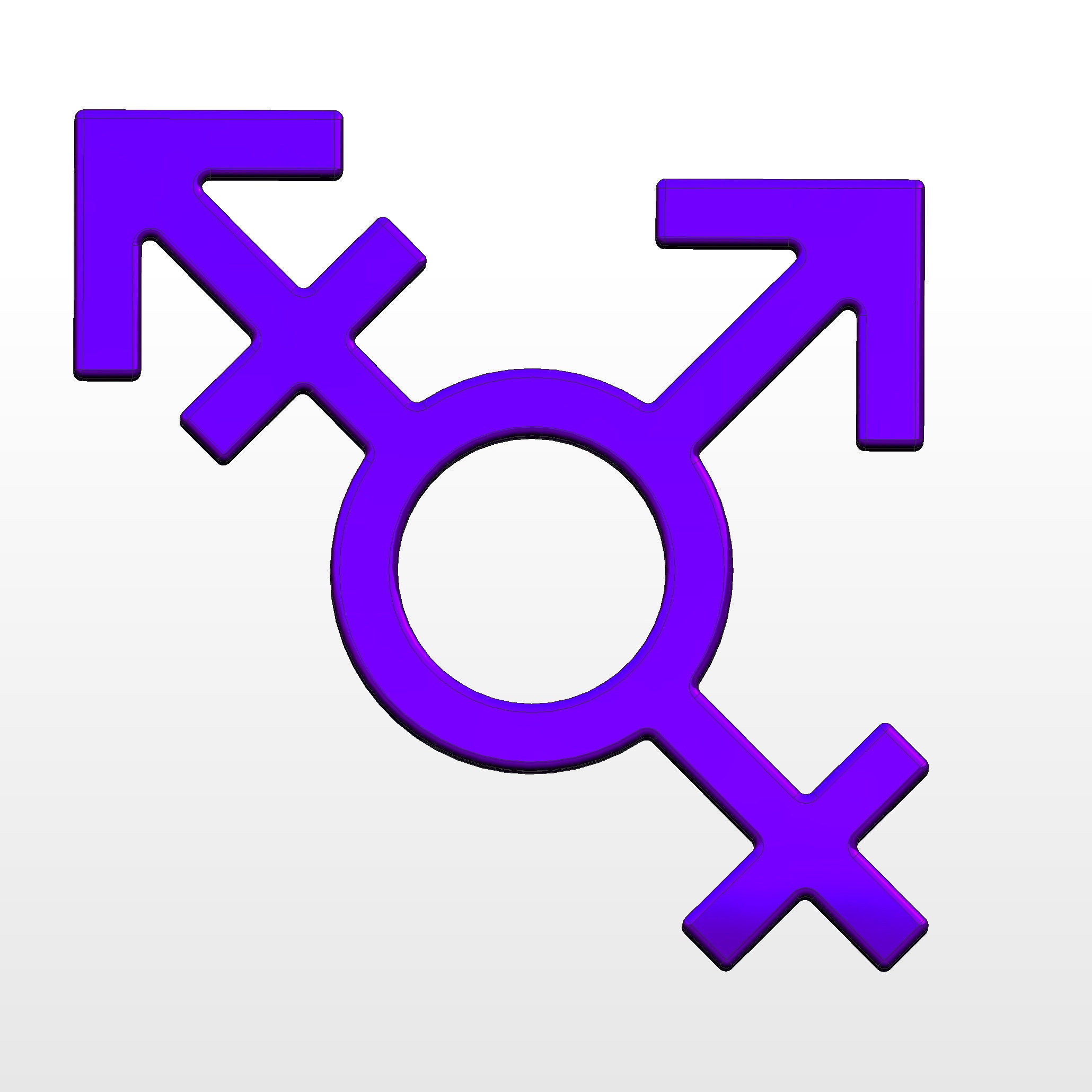 3D printed model of the transgender gender symbol 3D print model_6