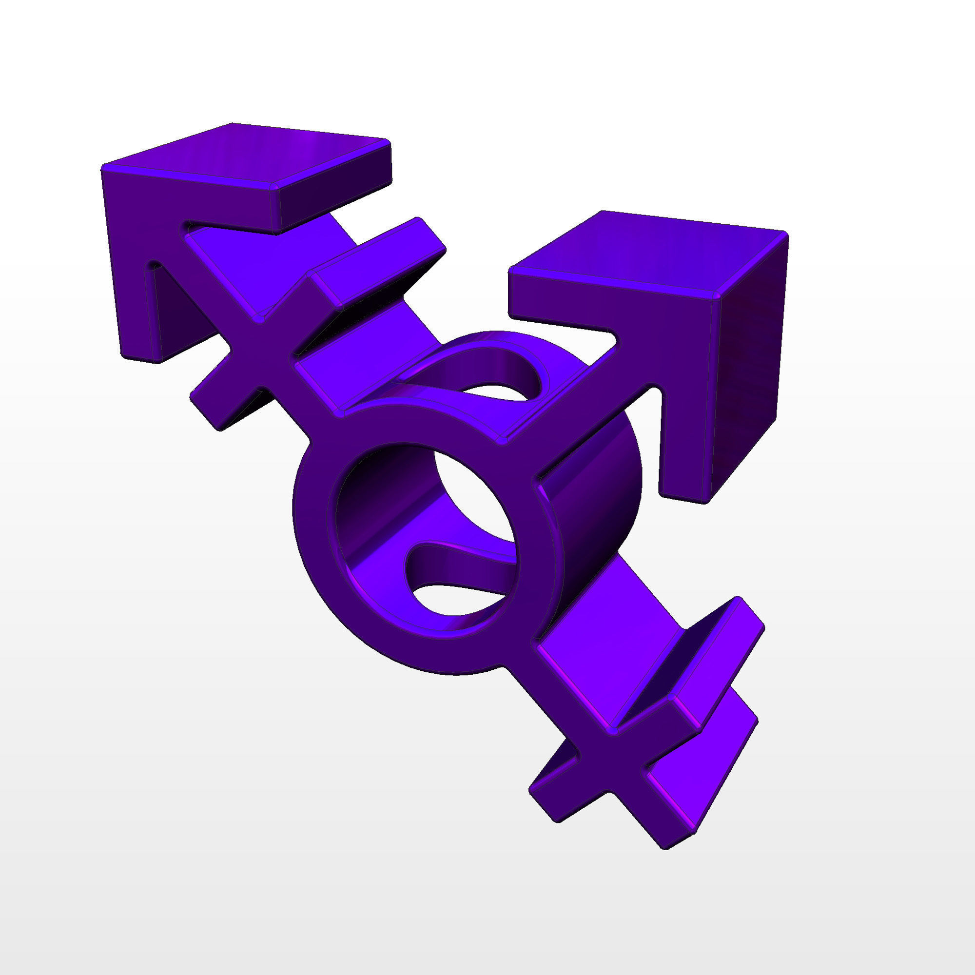 3D printed model of the transgender gender symbol 3D print model_5